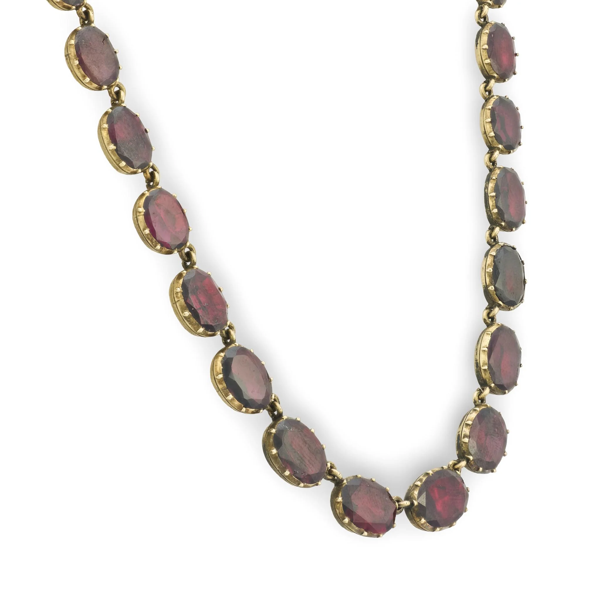 Georgian 14k Garnet Riviera Necklace - Image 4