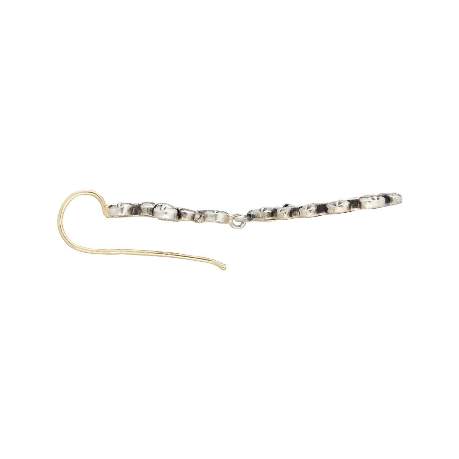 Georgian 14k Sterling Rose Cut Diamond Teardrop Earrings 1.65ctw - Image 2