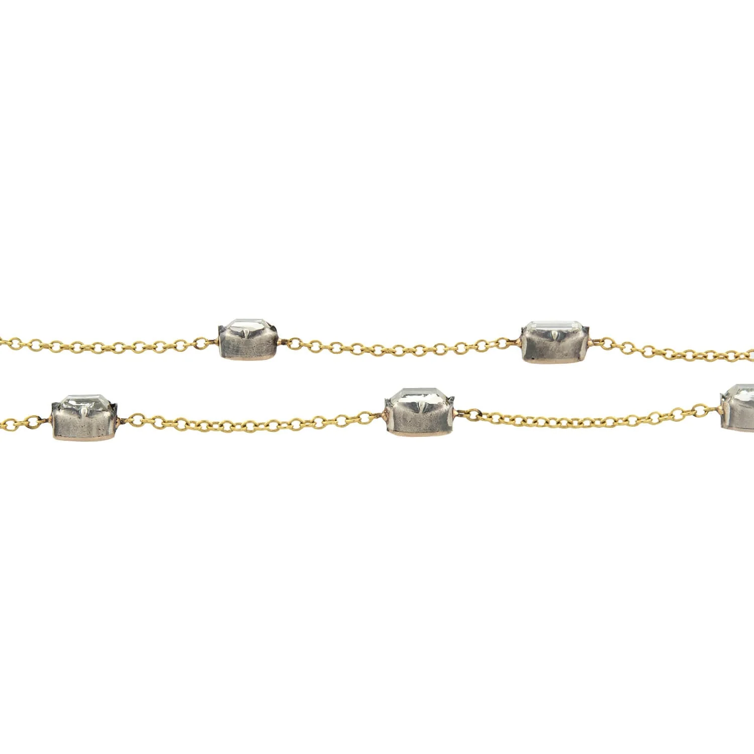 Georgian 14k/Sterling Silver Conversion Table Cut "Diamond by the Yard" Necklace 3+ctw - Image 3