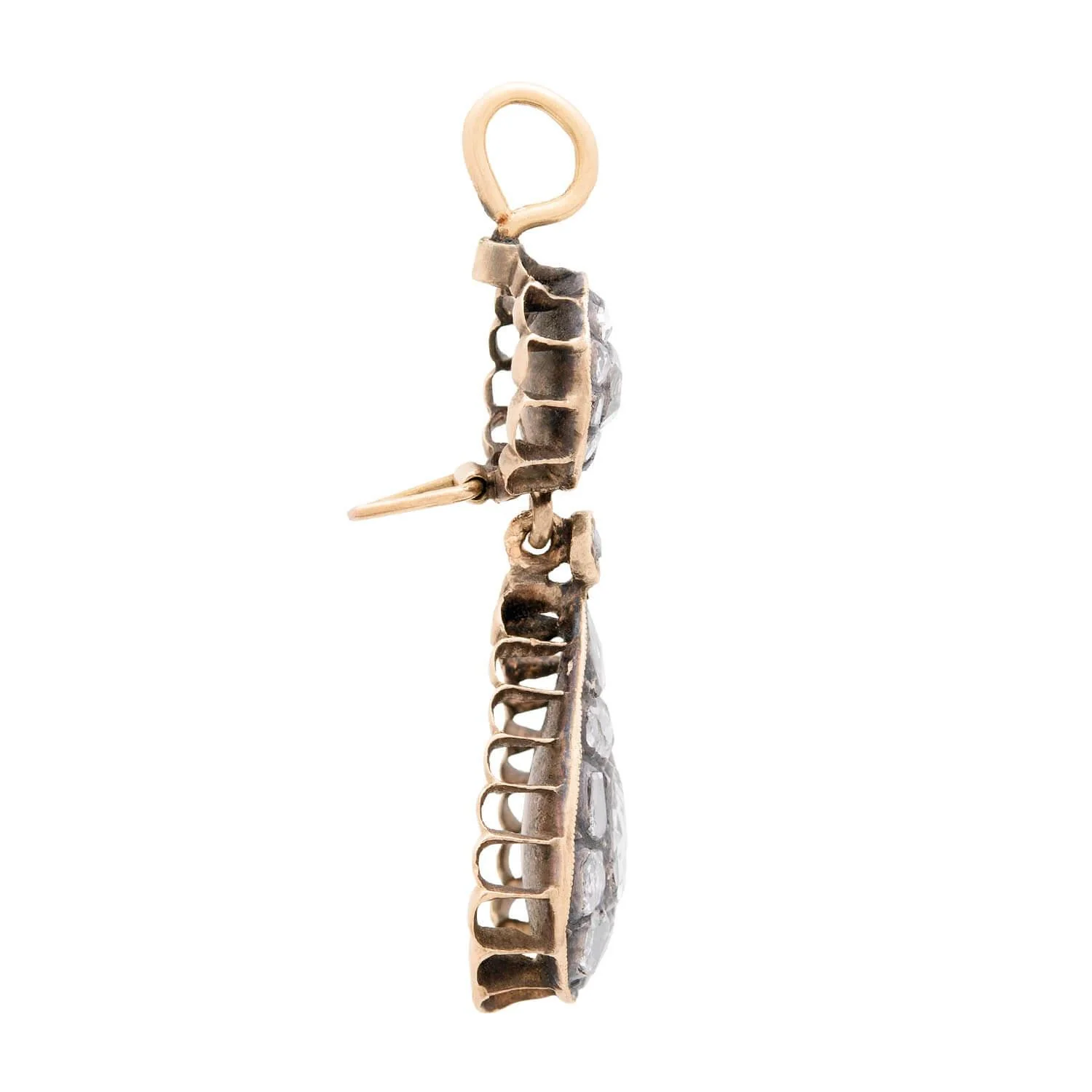 Georgian 15k Rose Cut Diamond Drop Pendant - Image 2