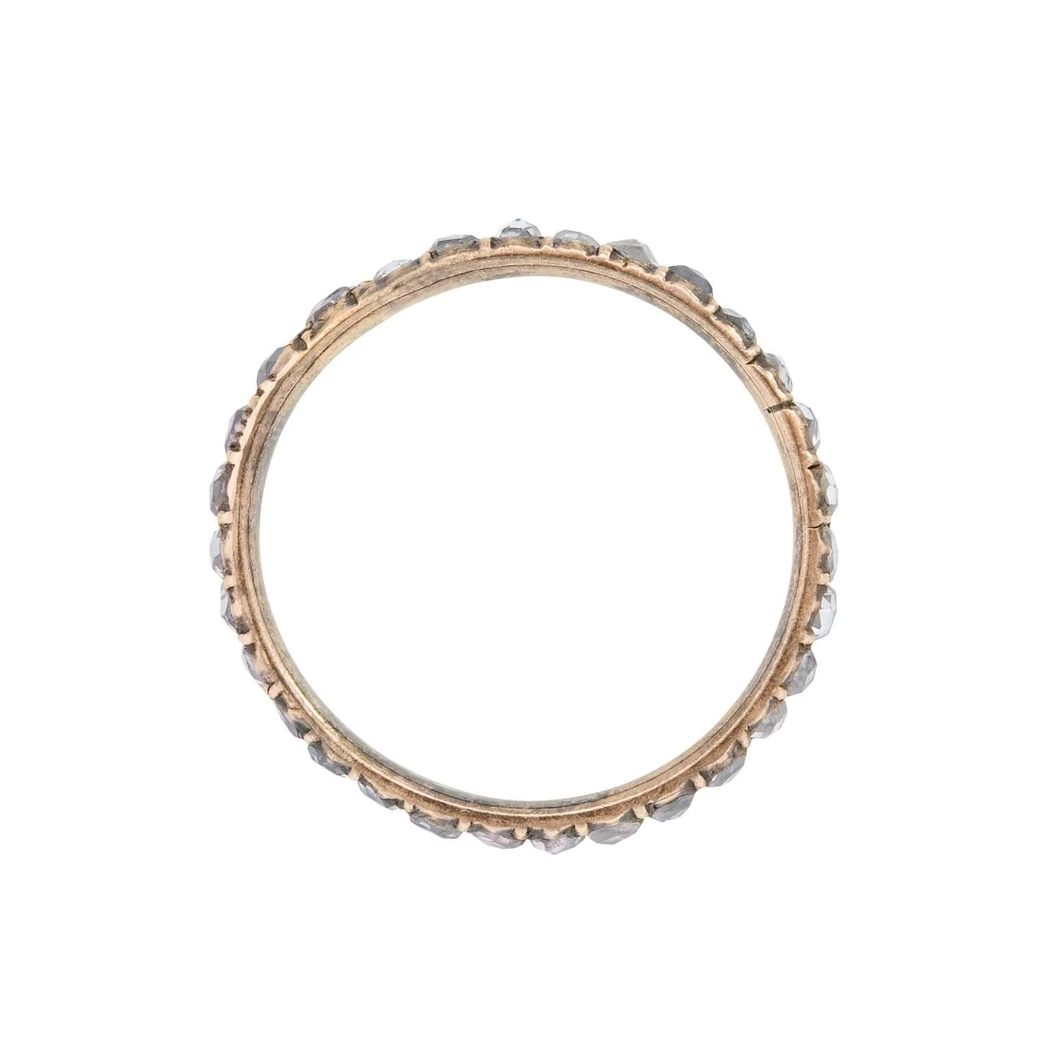 Georgian 15k/Sterling Silver Rose Cut Diamond Eternity Band - Image 3