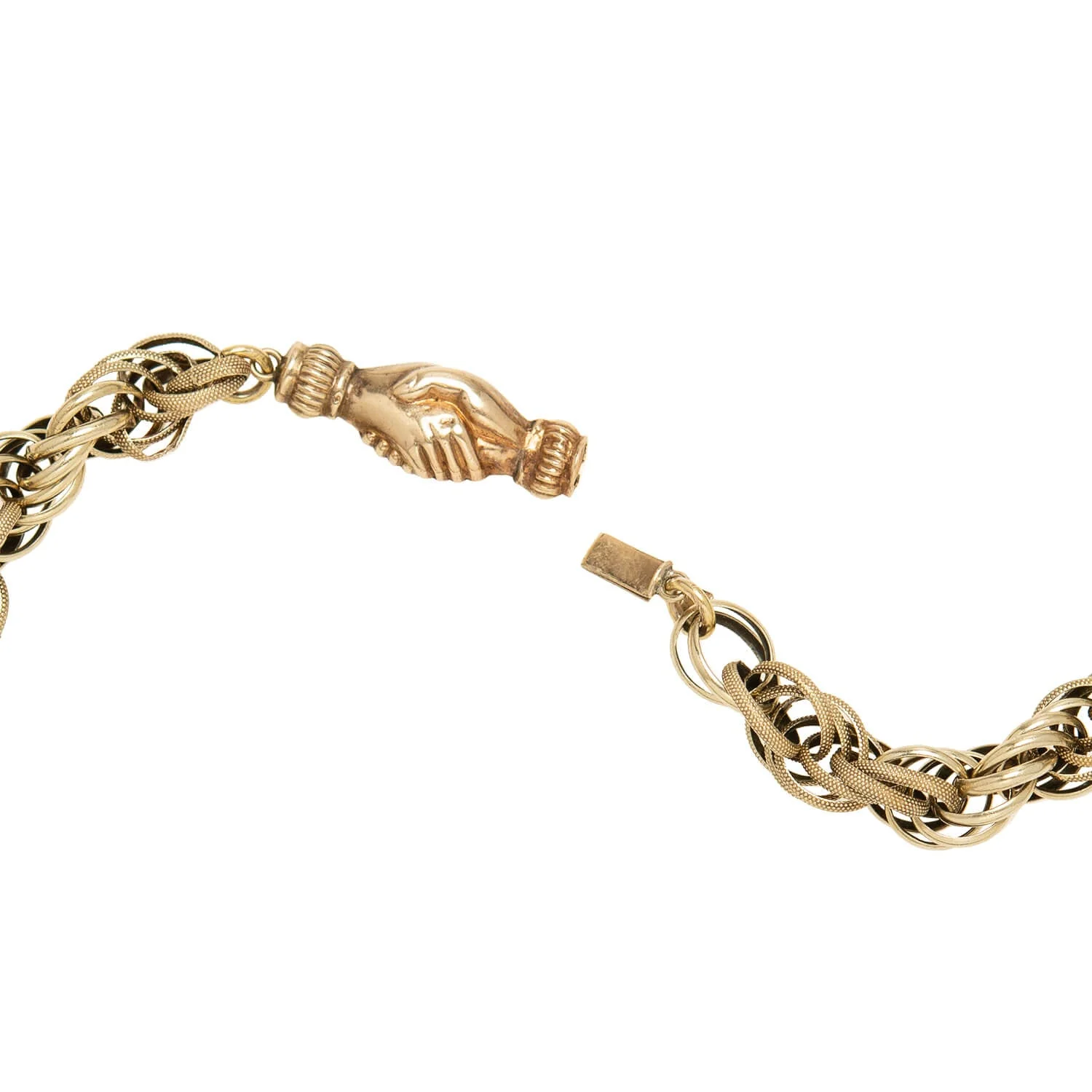 Georgian 15k Textured Link Chain Necklace 37" - Image 4