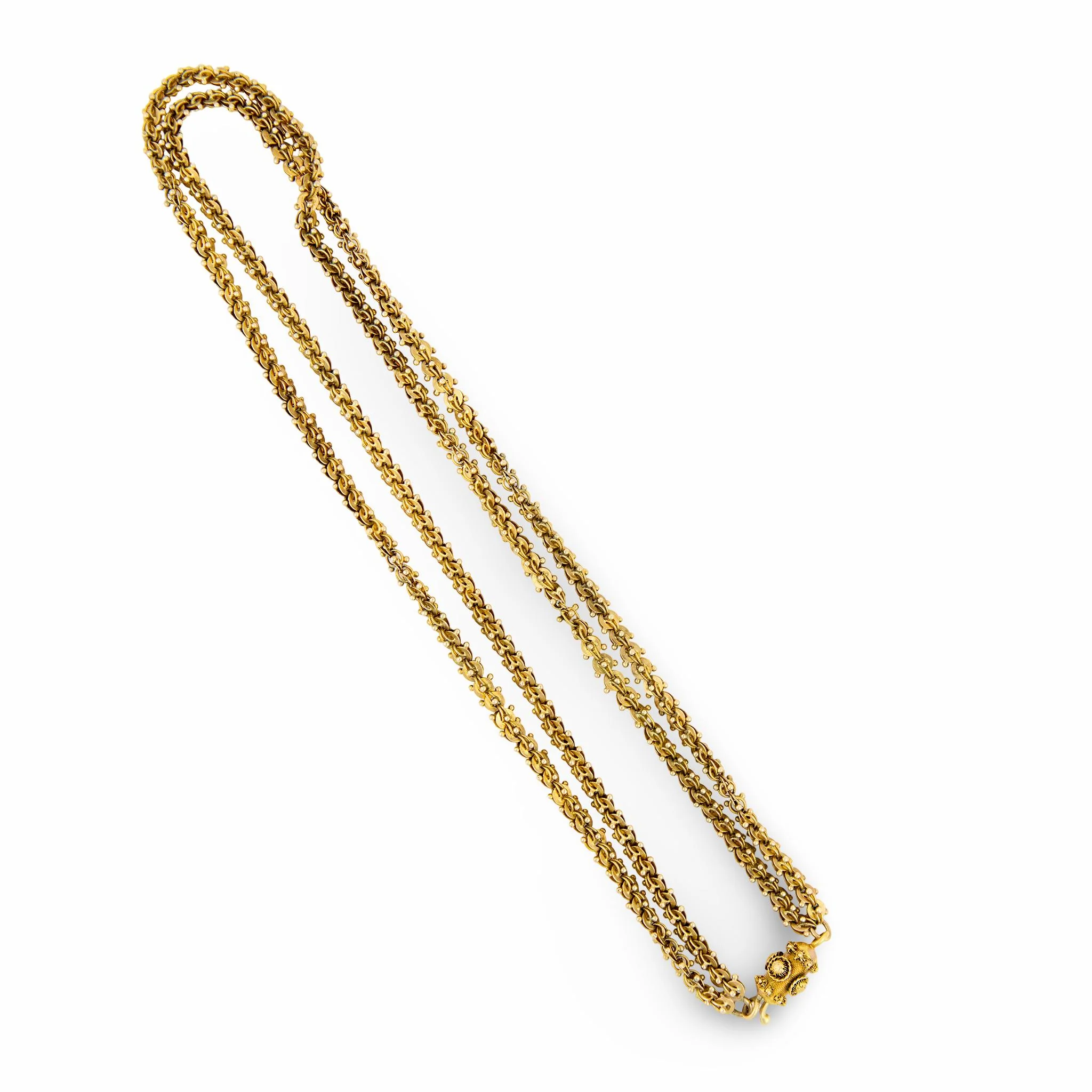 Georgian 18k Double-Strand Chain Necklace 19" - Image 3
