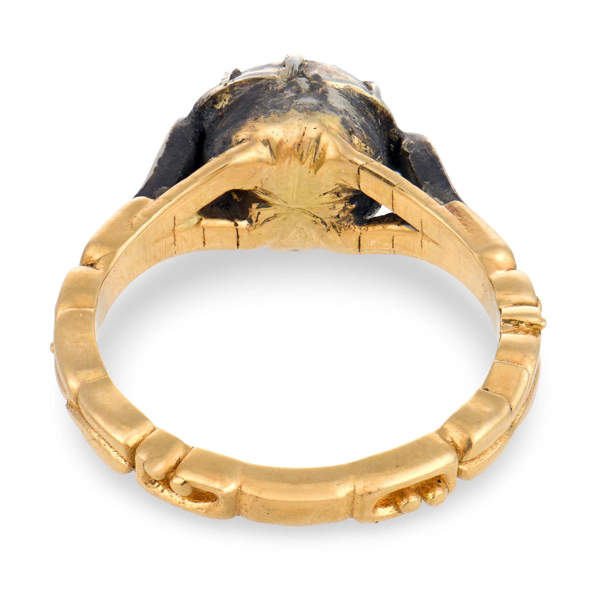 Georgian 18k/Sterling Silver Diamond Engagement Ring .85ct - Image 5