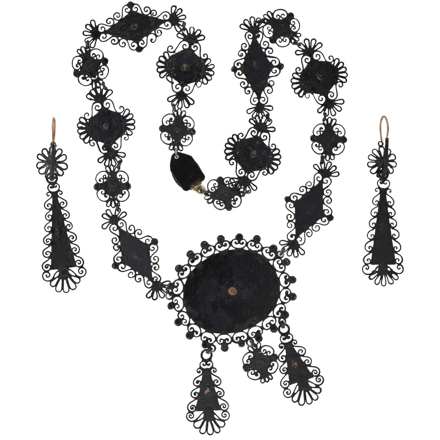 Georgian Berlin Iron + Cut Steel Necklace and Earring Set - Image 8