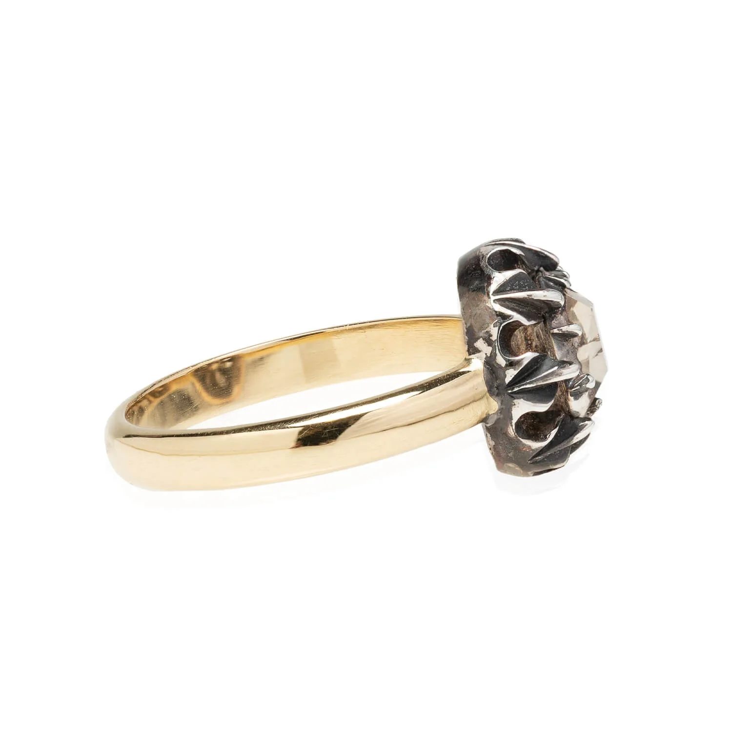 Georgian Conversion 18kt/Sterling Table Cut Diamond Ring 0.65ctw - Image 2