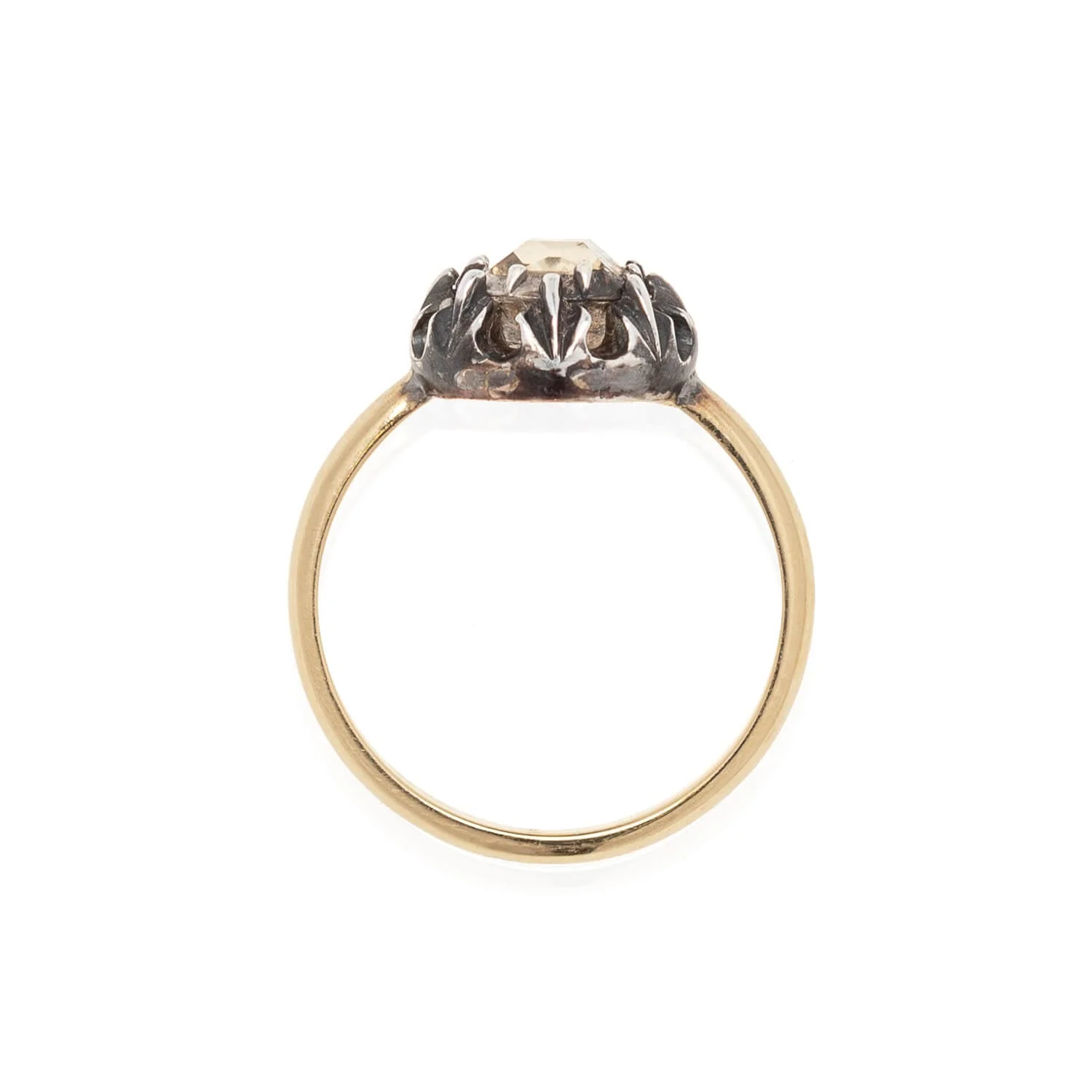 Georgian Conversion 18kt/Sterling Table Cut Diamond Ring 0.65ctw - Image 3