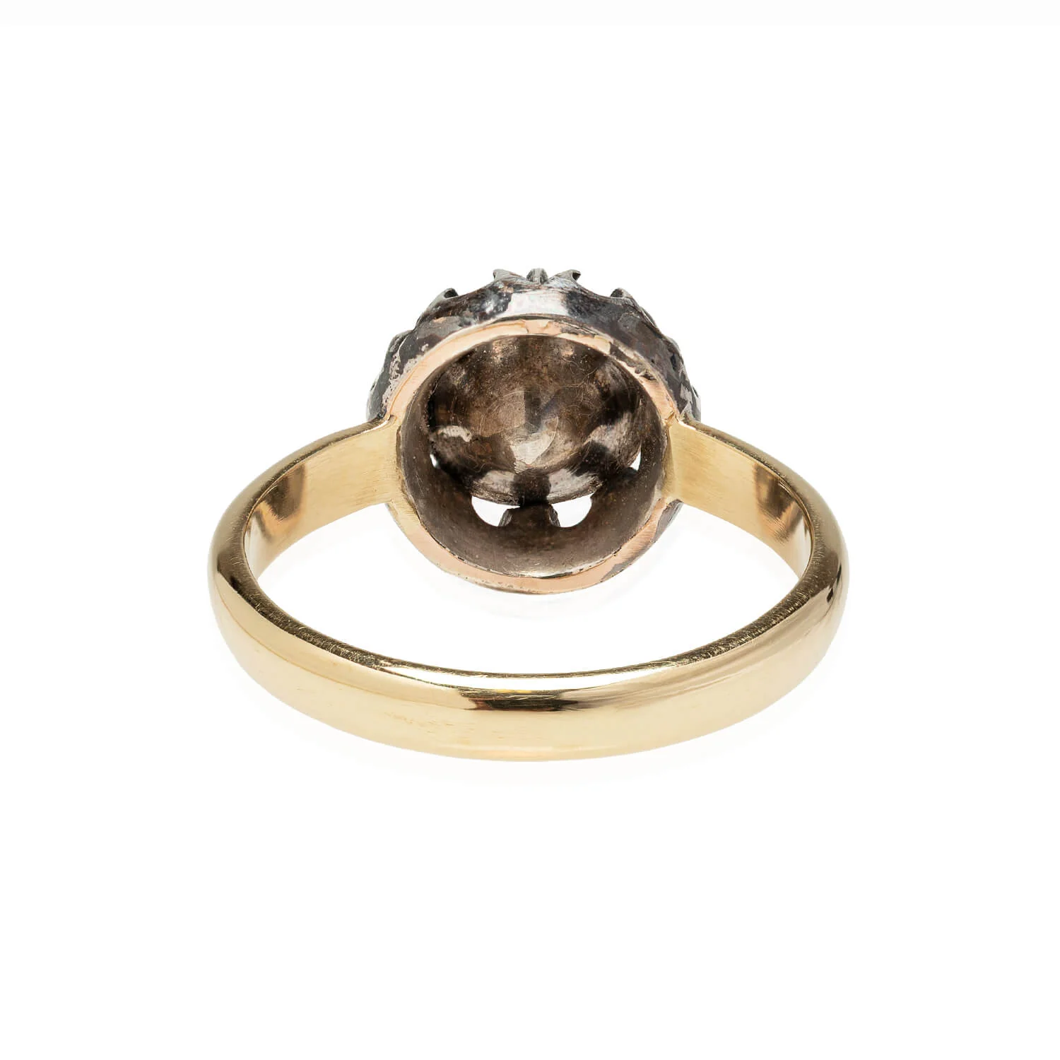 Georgian Conversion 18kt/Sterling Table Cut Diamond Ring 0.65ctw - Image 5