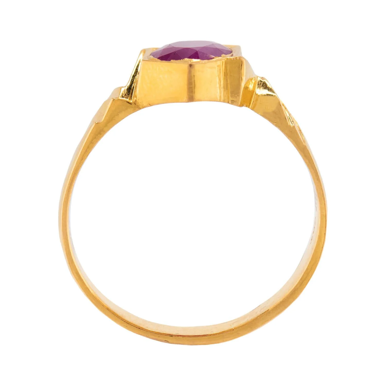 GRT JEWELS Estate Indian 22k Ruby Ring - Image 4