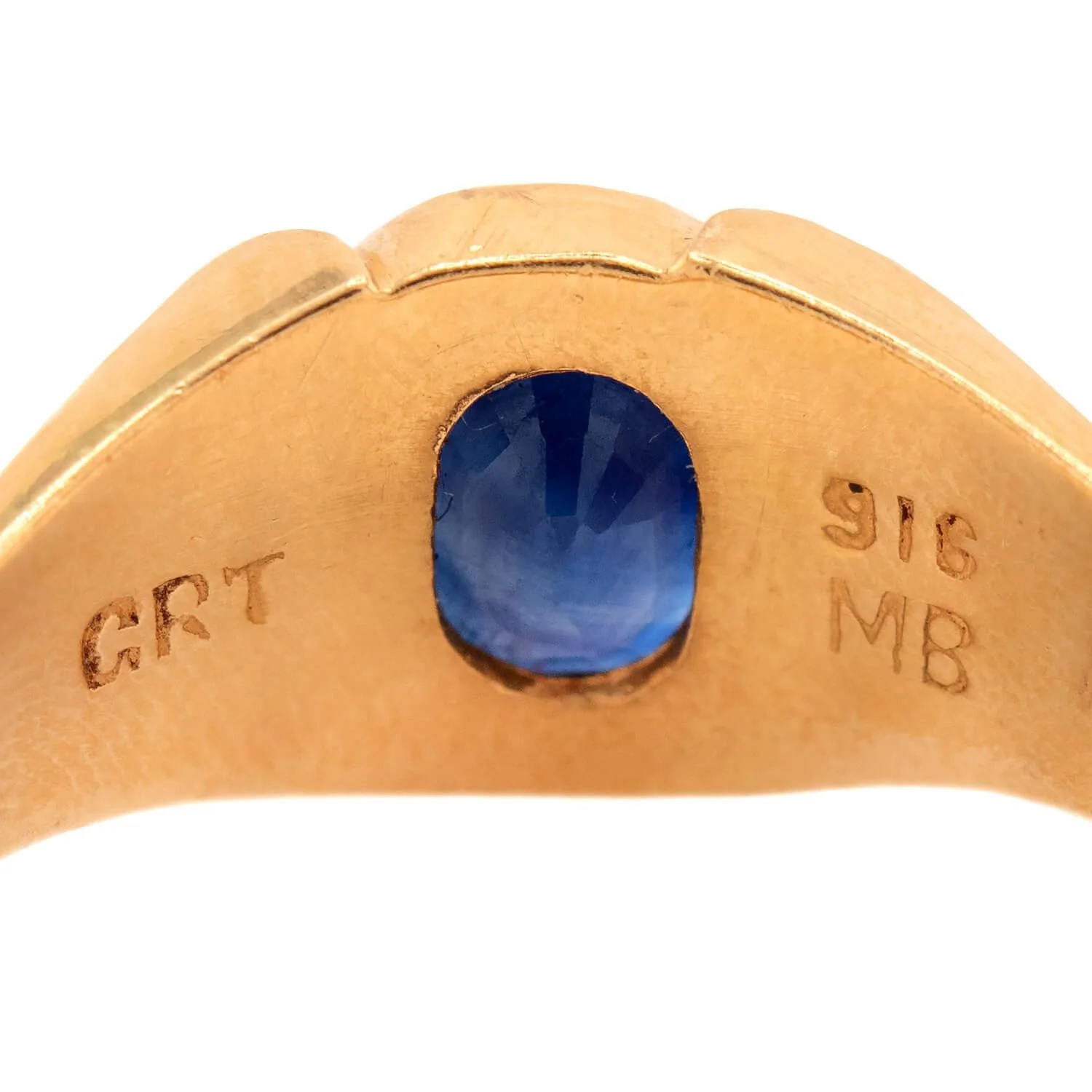 GRT JEWELS Estate Indian 22k Sapphire Ring - Image 6