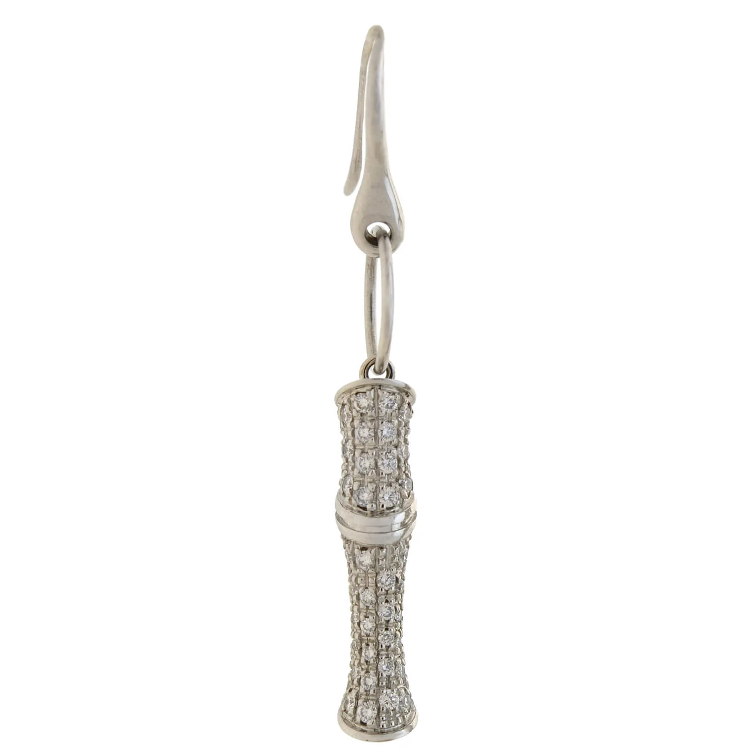 GUCCI Estate 18kt Pavé Diamond Bamboo Motif Earrings - Image 3