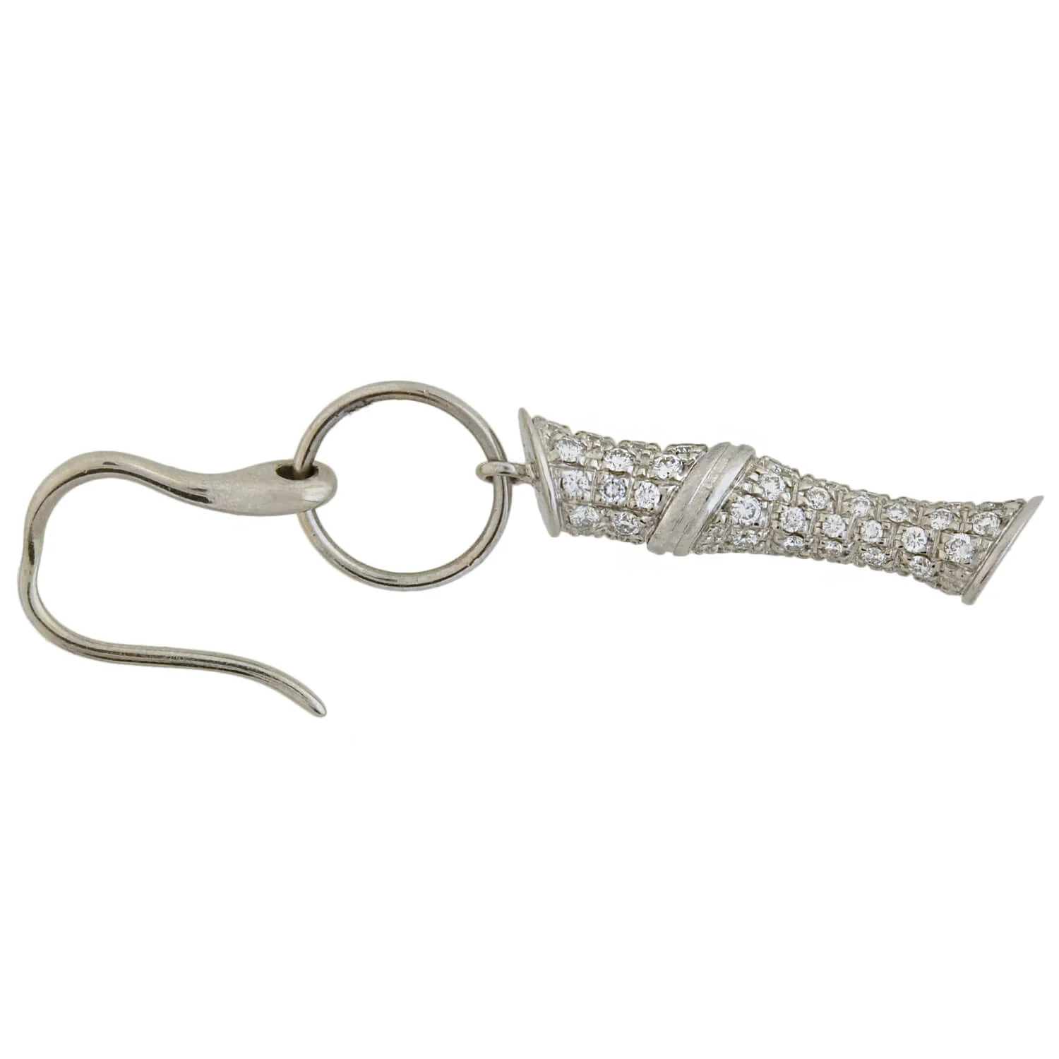 GUCCI Estate 18kt Pavé Diamond Bamboo Motif Earrings - Image 4