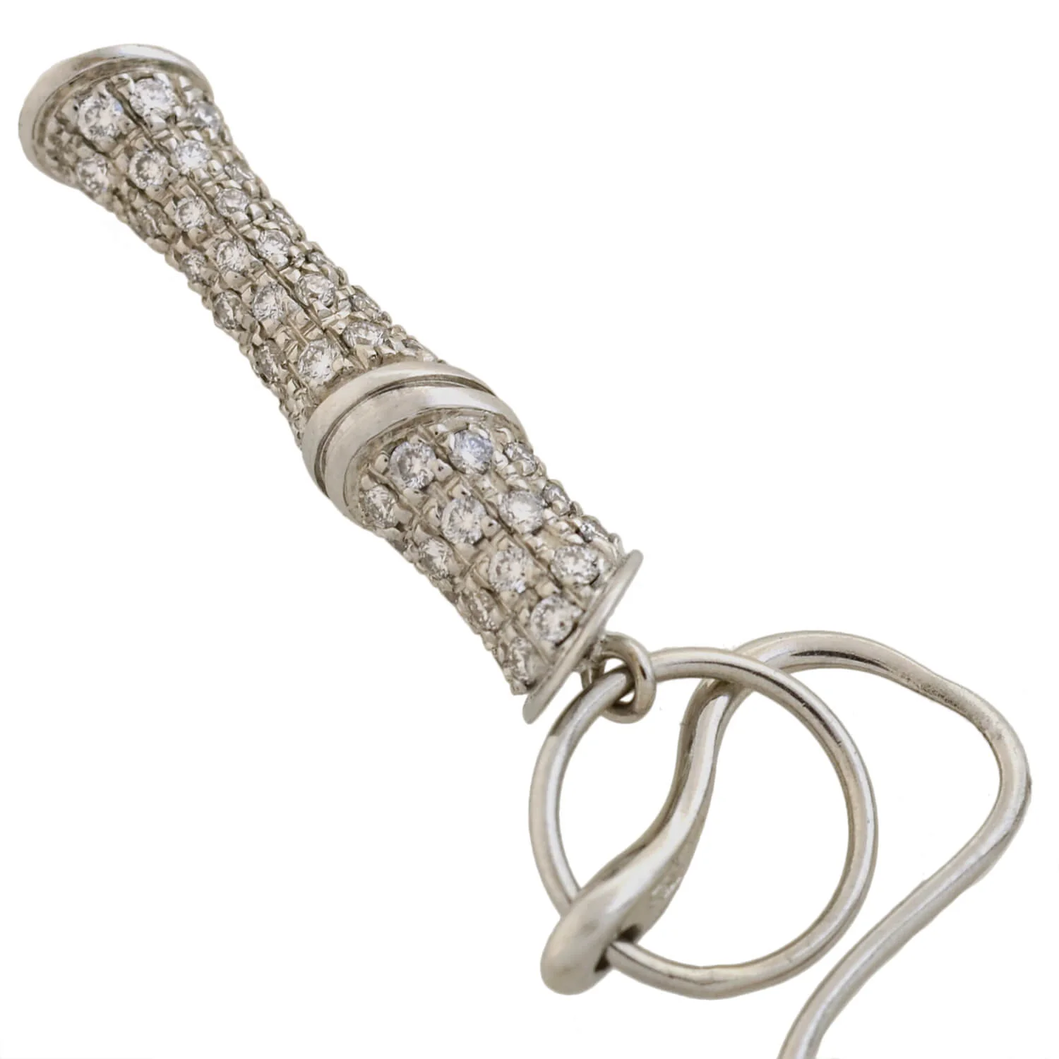 GUCCI Estate 18kt Pavé Diamond Bamboo Motif Earrings - Image 5