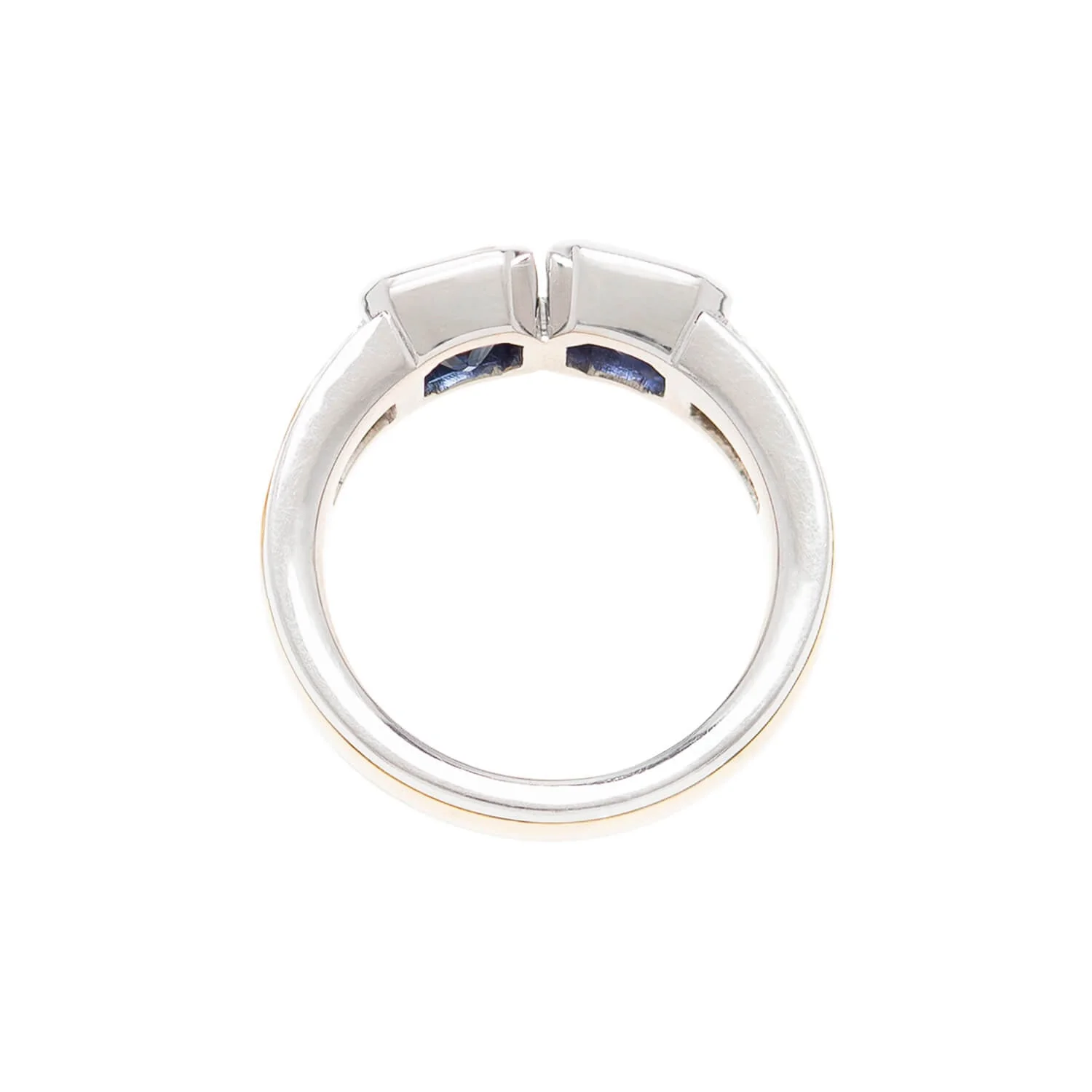HANS D. KRIEGER Estate 18k Sapphire + Diamond Ring - Image 4