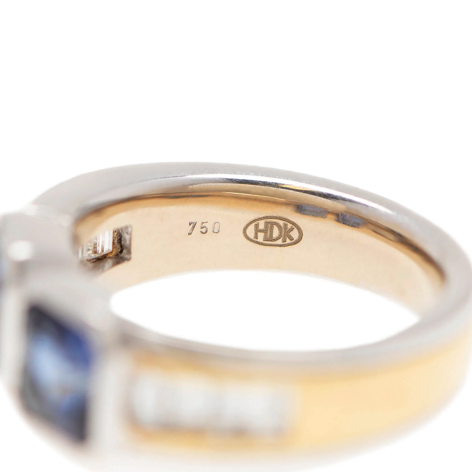 HANS D. KRIEGER Estate 18k Sapphire + Diamond Ring - Image 6