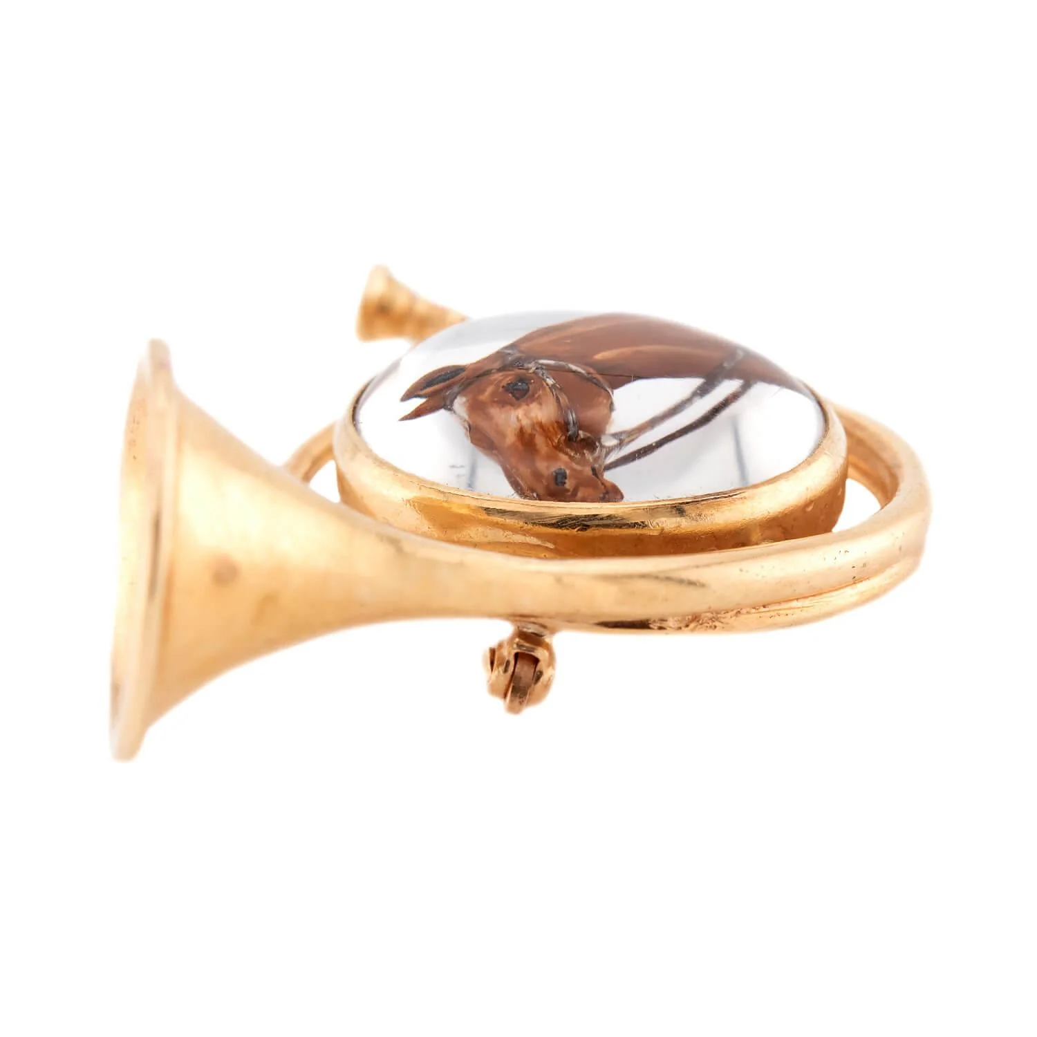 HENRY BLANK & CO Art Deco 14k Essex Crystal Trumpet Pin/Pendant - Image 2