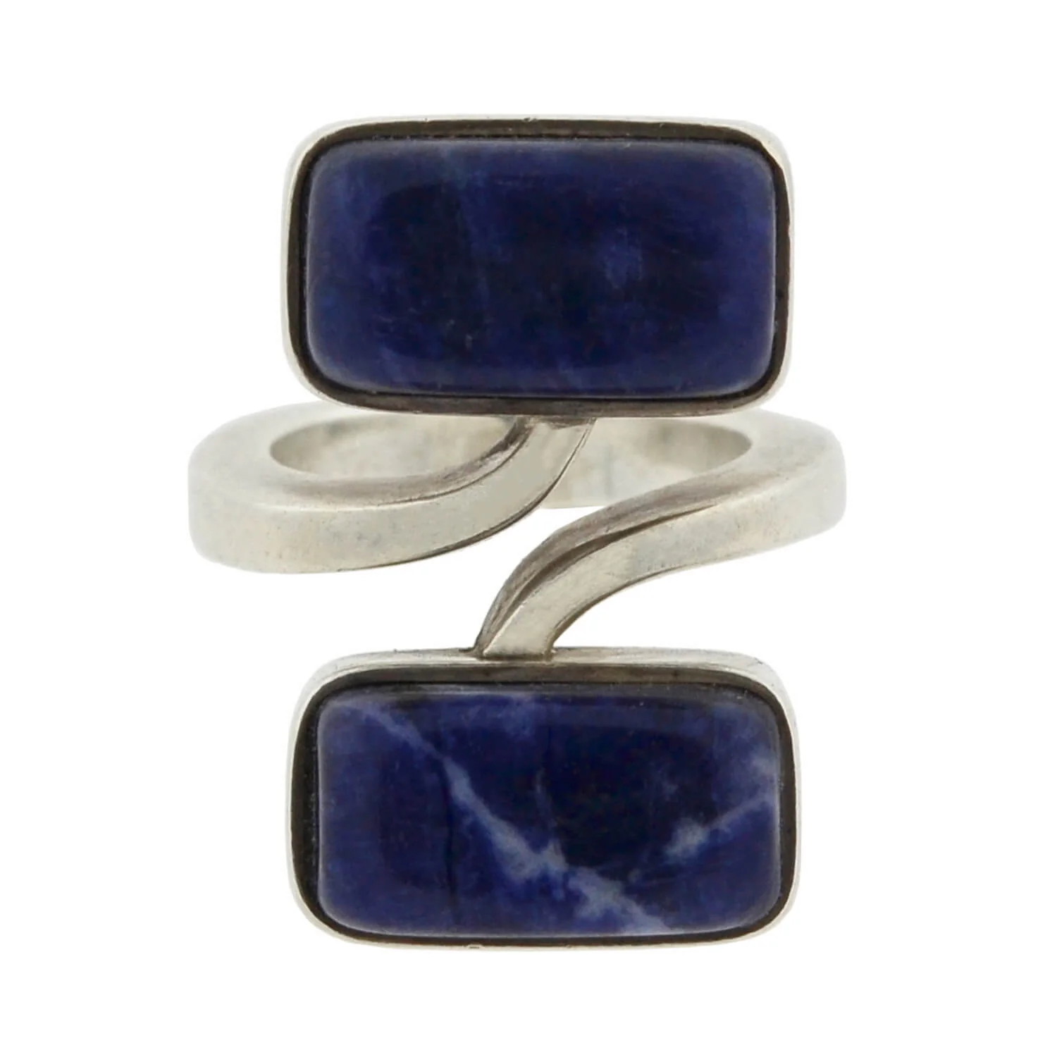 JENS HOUGAARD Vintage Sterling Lapis Lazuli Bypass Ring - Image 3