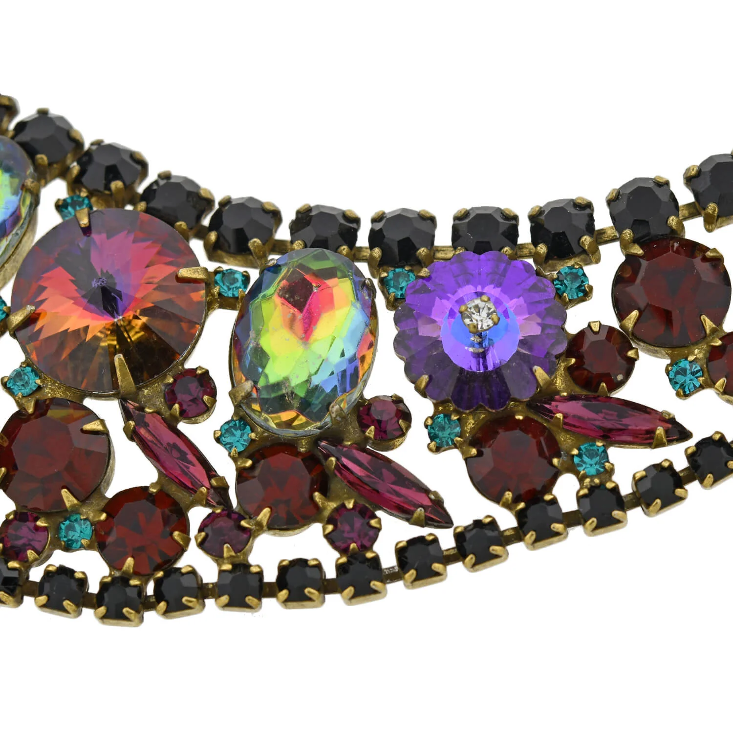 JULIANA  Vintage Large Multi-Crystal Bib Necklace - Image 3
