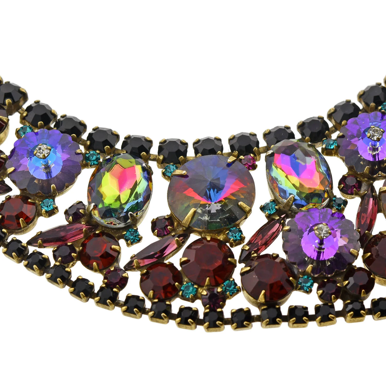 JULIANA  Vintage Large Multi-Crystal Bib Necklace - Image 4