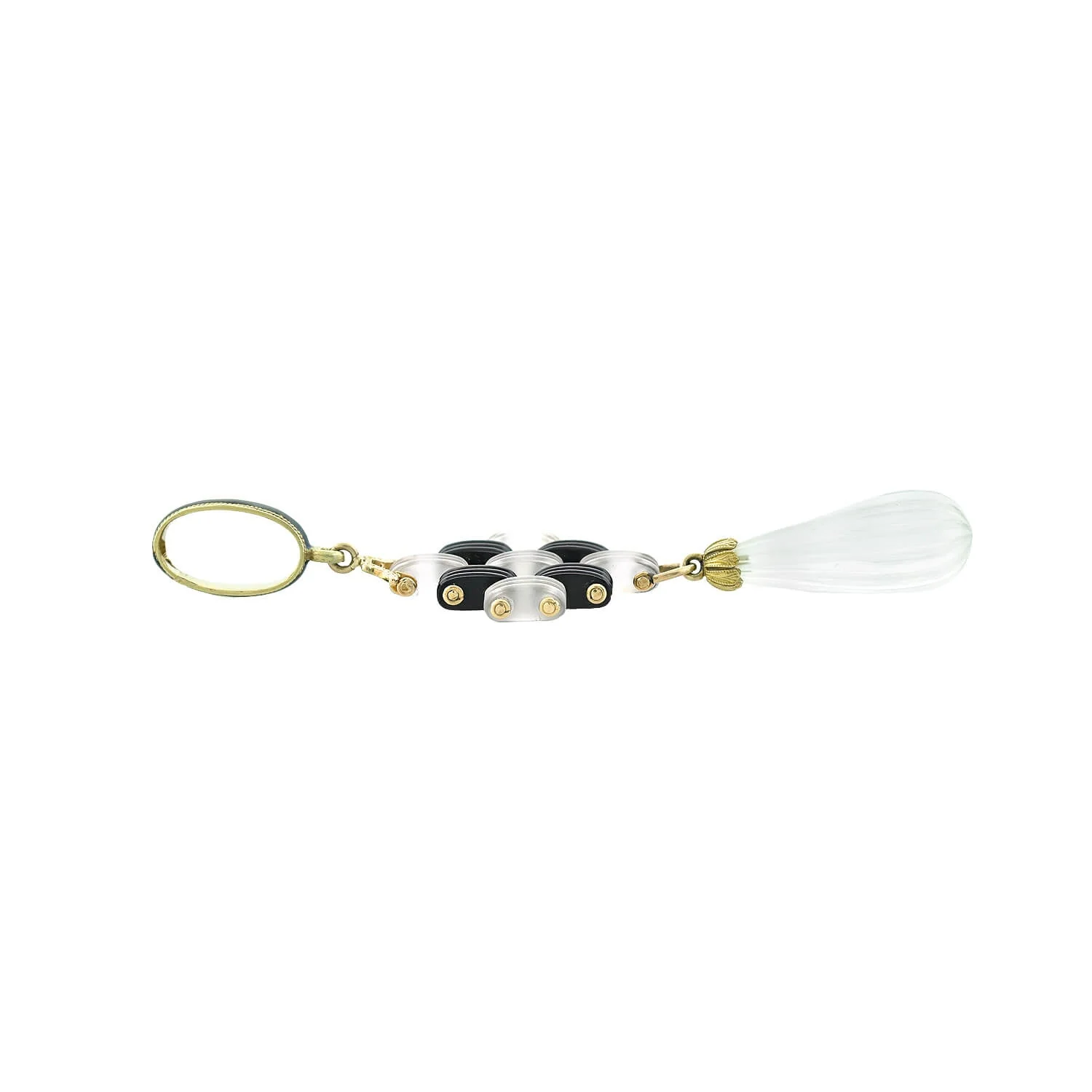 KREMENTZ Late Victorian 14kt Onyx Rock Quartz Crystal Pendant - Image 2