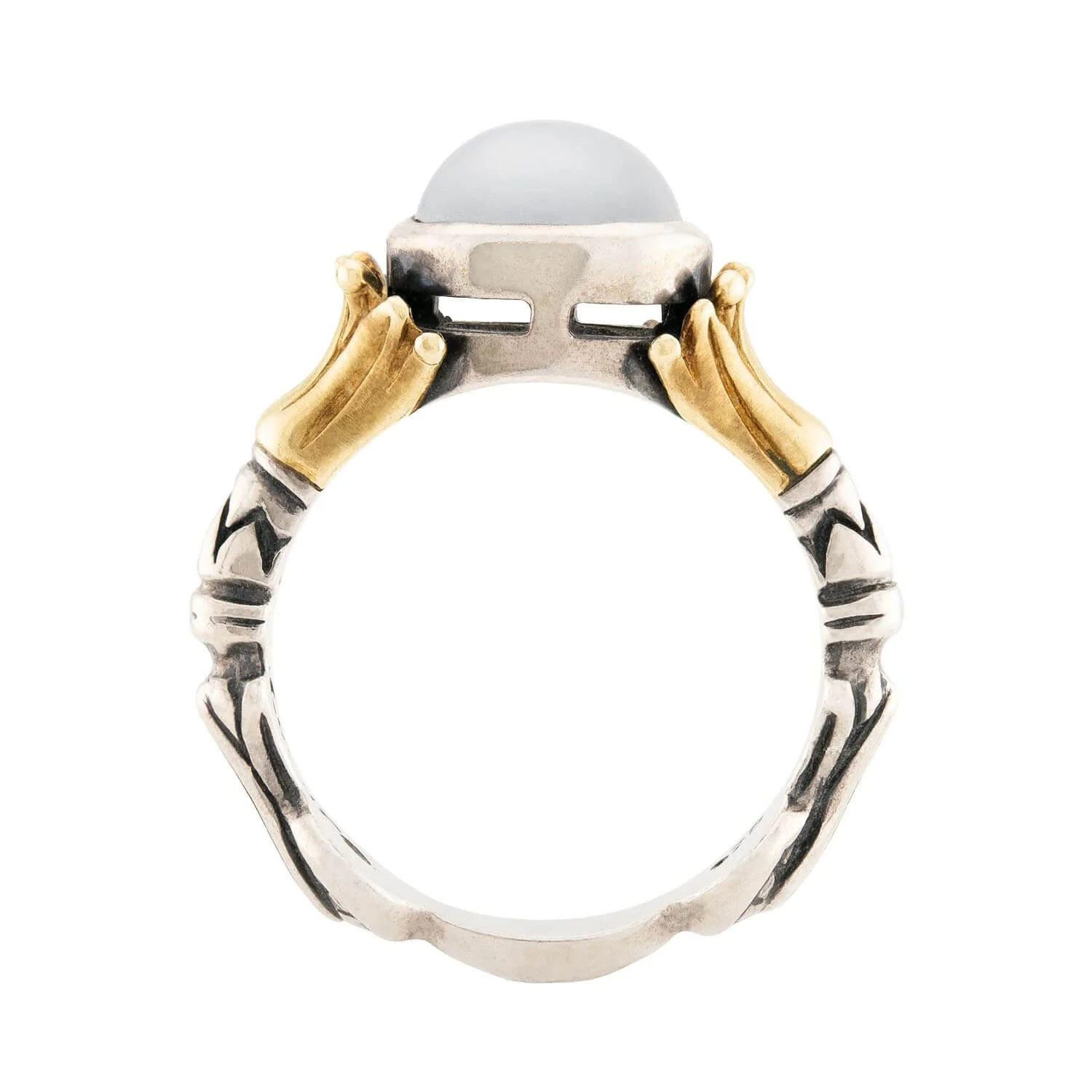 LAGOS Estate 18k & Sterling Silver Moonstone Ring - Image 4