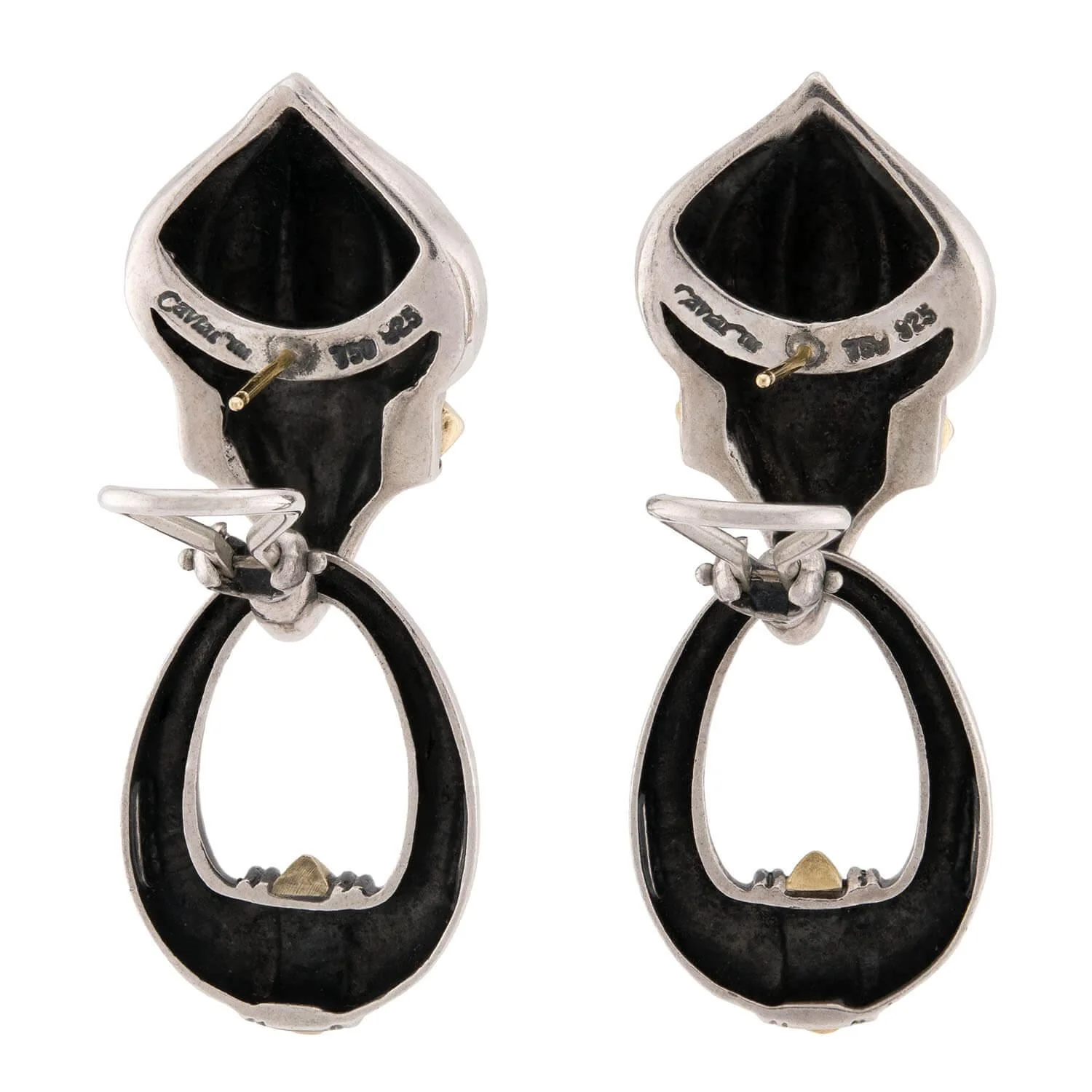 LAGOS Estate Sterling Silver/18k Convertible Earrings - Image 4