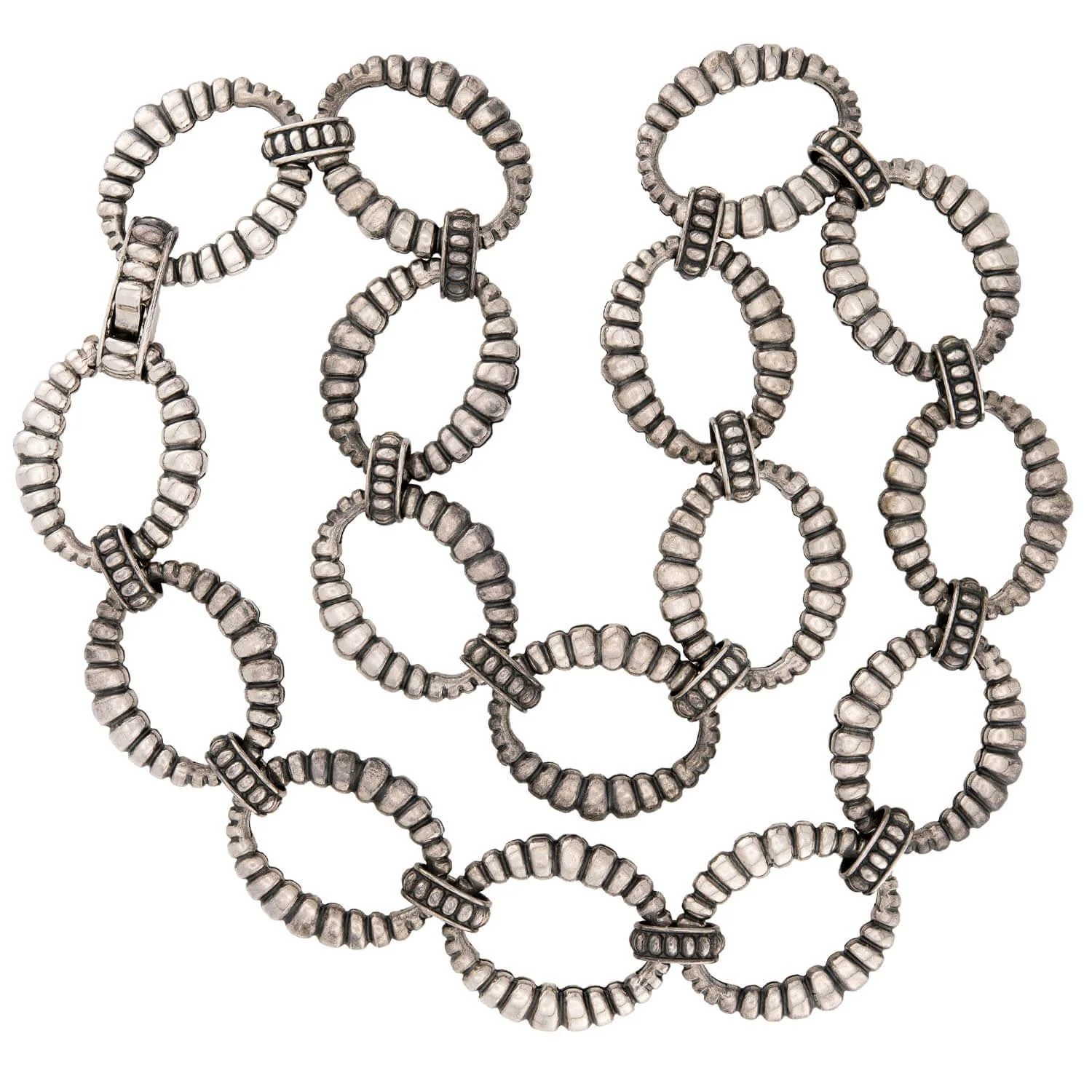 LAGOS Estate Sterling Silver Oval-Link Necklace - Image 2