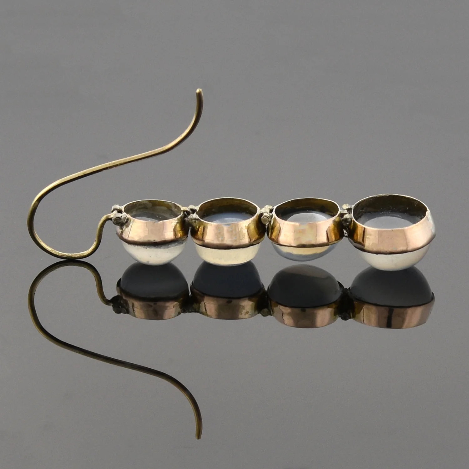Late Victorian 14kt Moonstone Dangle Earrings - Image 6