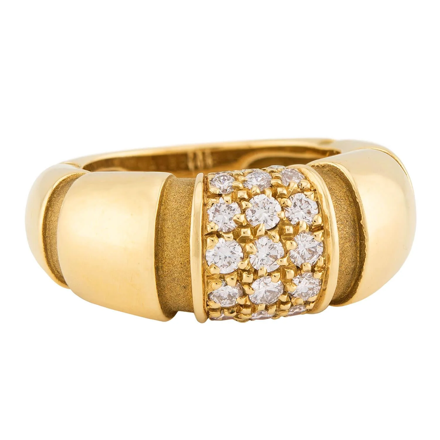 MAUBOUSSIN Vintage French 18k Diamond Dome Ring - Image 2