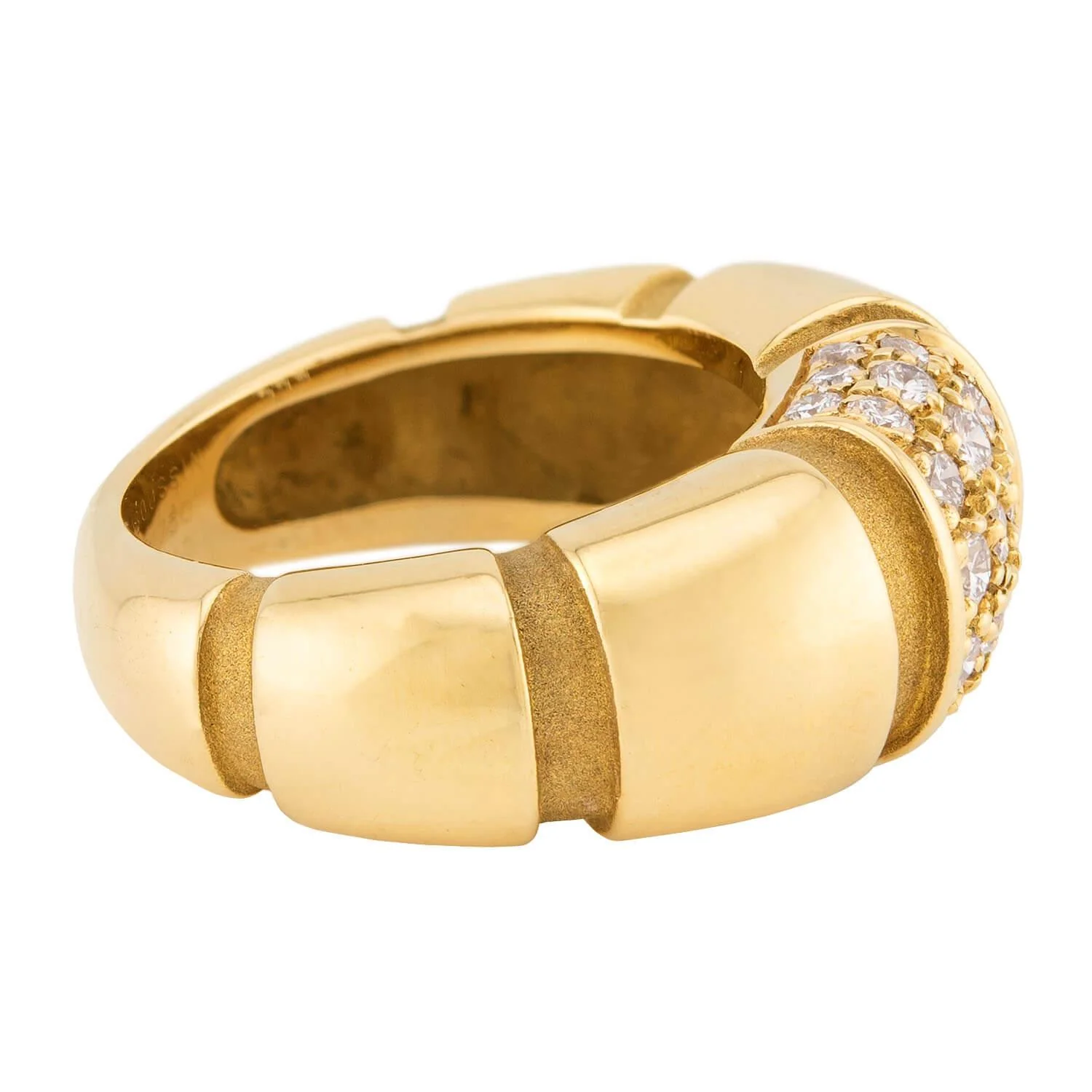 MAUBOUSSIN Vintage French 18k Diamond Dome Ring - Image 3
