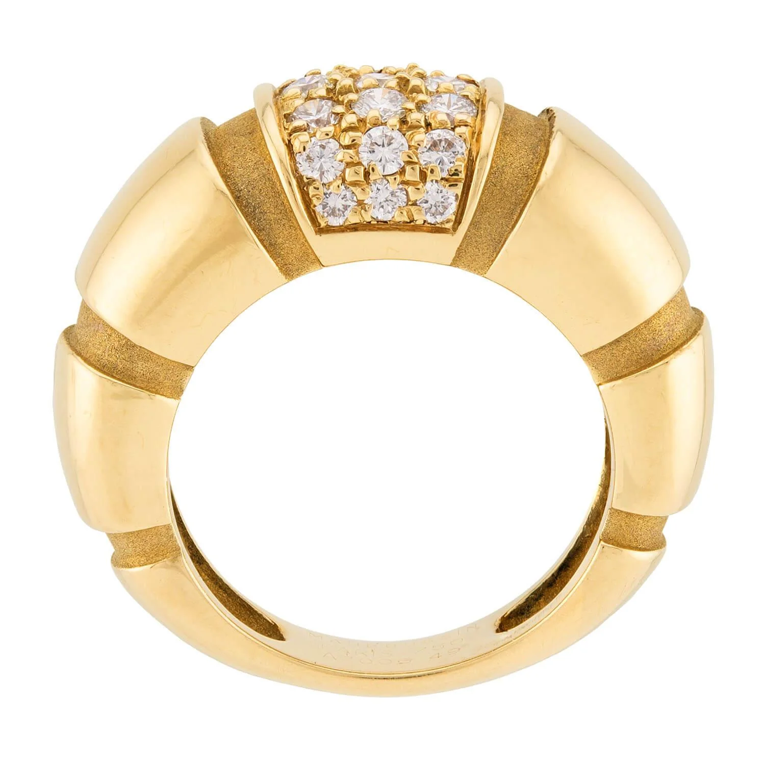 MAUBOUSSIN Vintage French 18k Diamond Dome Ring - Image 4