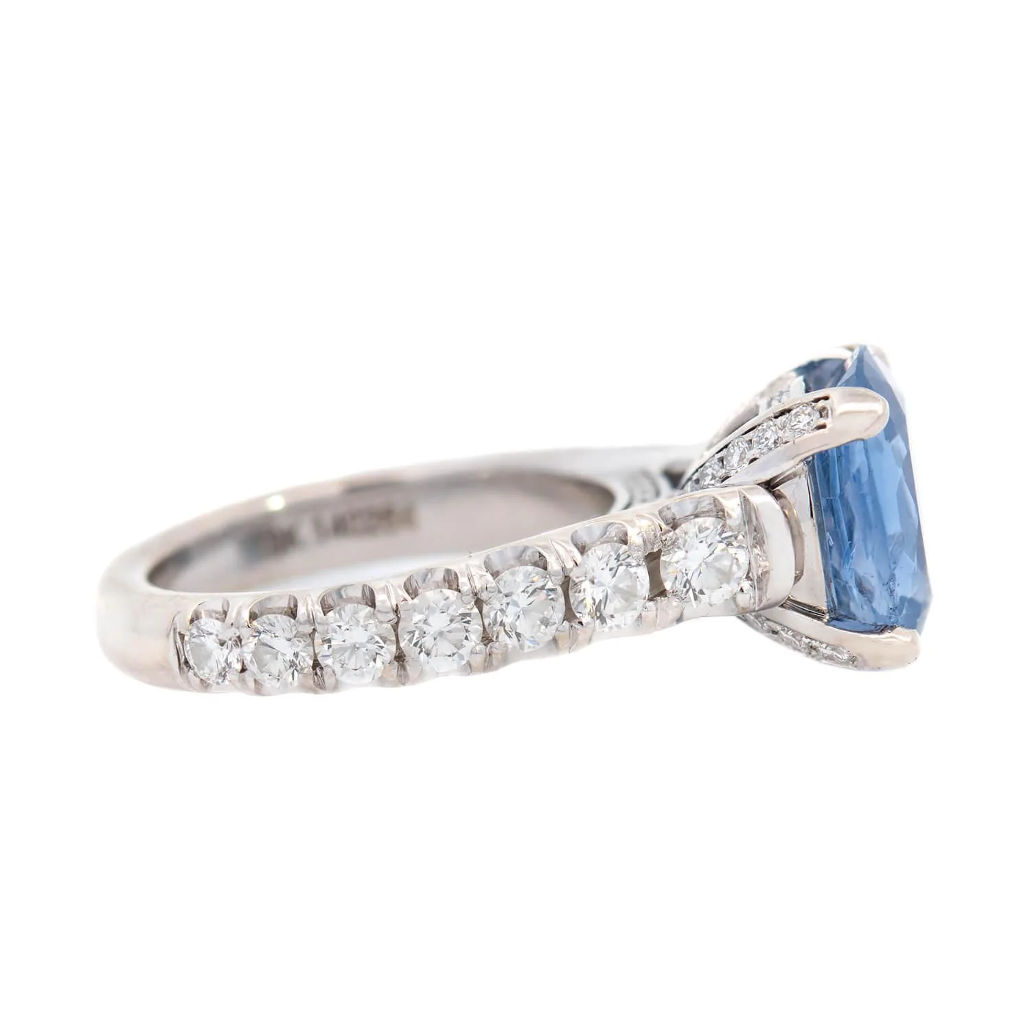 MICHAEL M Estate 18k GIA Sapphire and Diamond Ring 3.67ct - Image 3