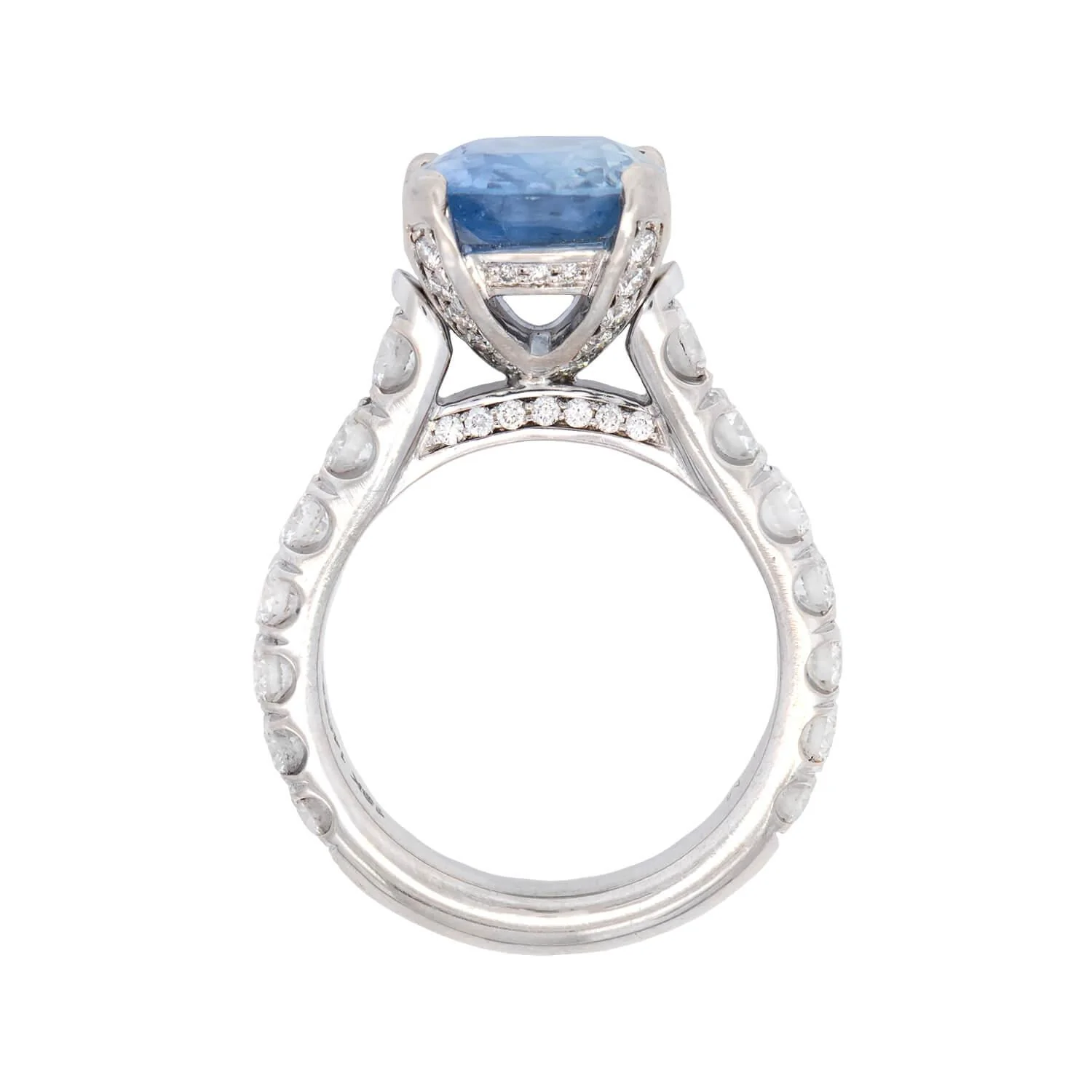 MICHAEL M Estate 18k GIA Sapphire and Diamond Ring 3.67ct - Image 4