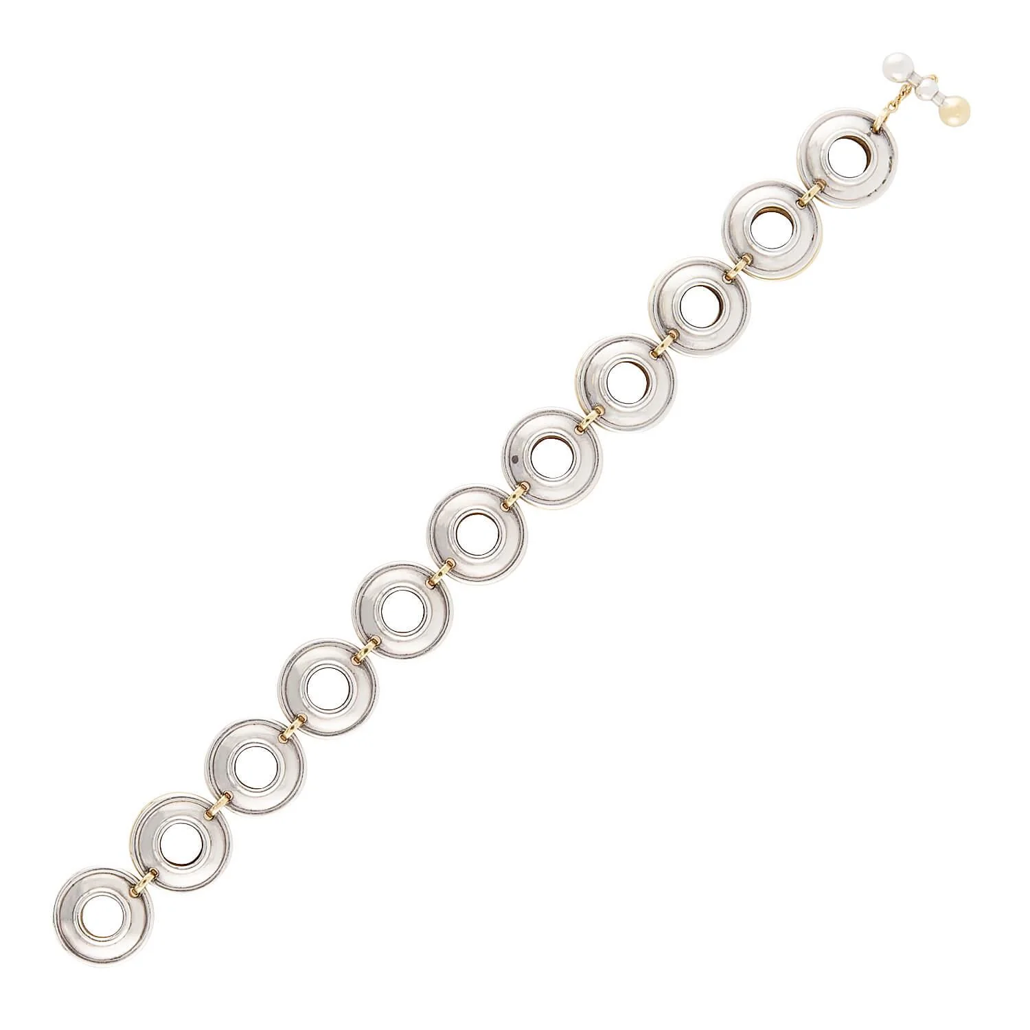 PALOMA PICASSO for TIFFANY & CO. Estate 18k/Sterling Silver Disc Bracelet - Image 2