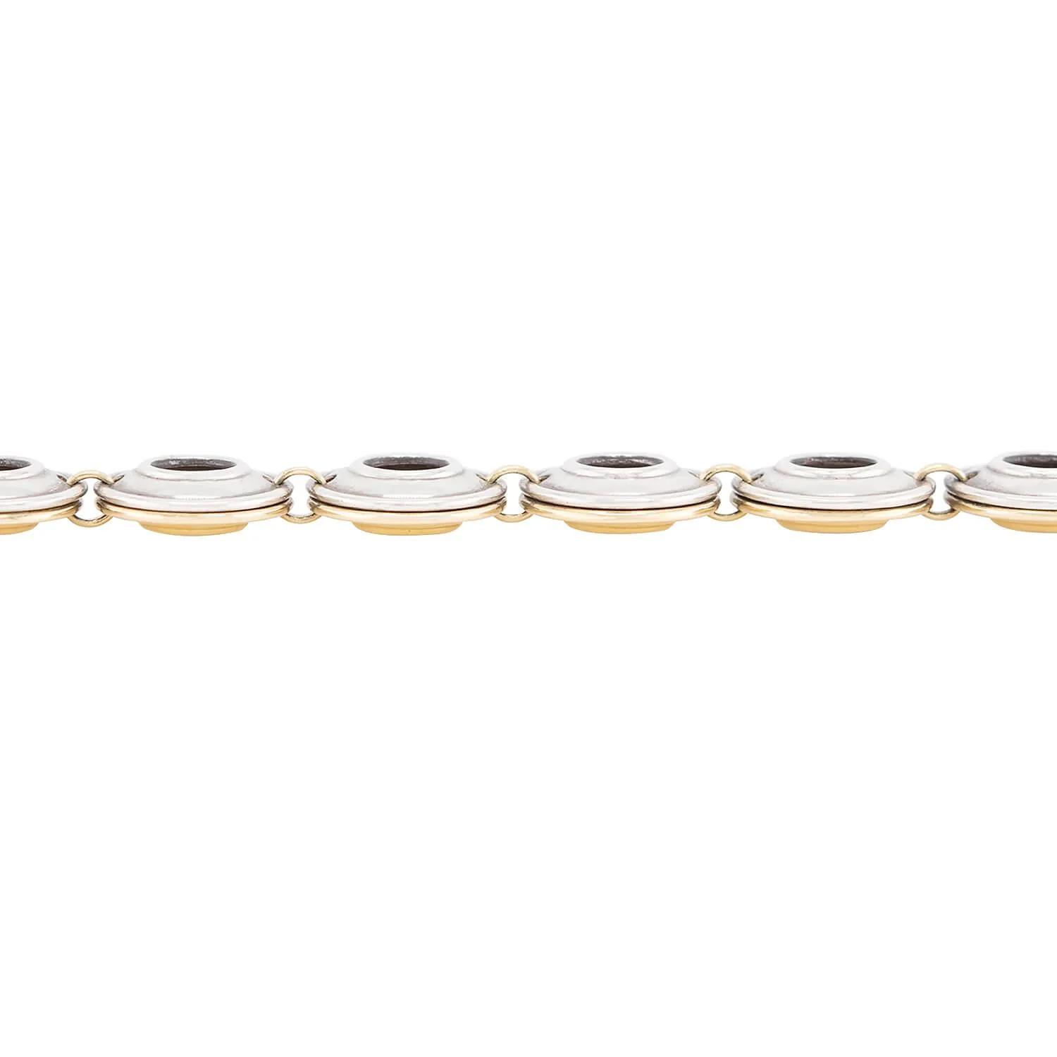 PALOMA PICASSO for TIFFANY & CO. Estate 18k/Sterling Silver Disc Bracelet - Image 3