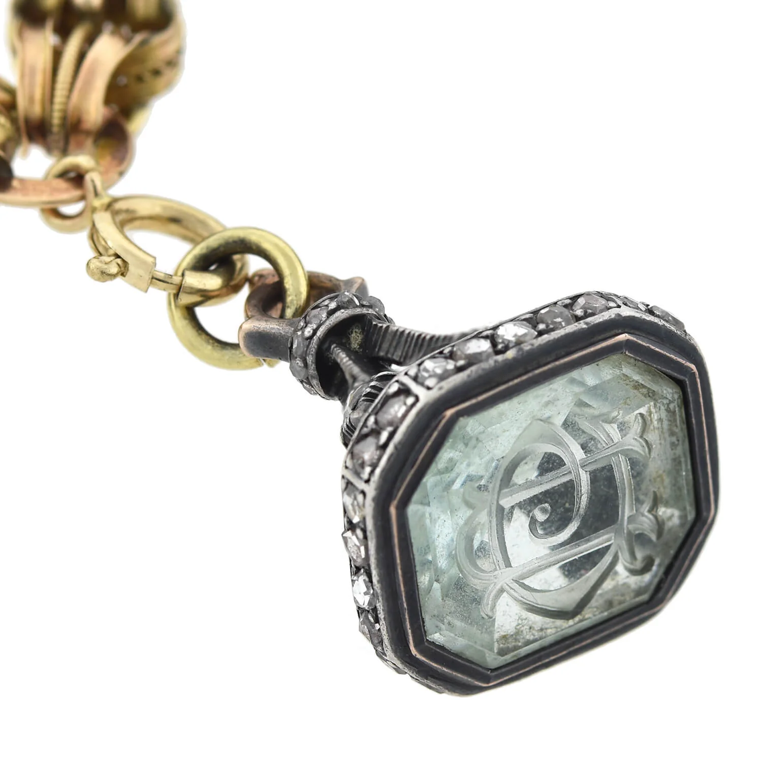 Rare Victorian + Georgian Blackamoor + Multi-Gemstone Fob Compilation Necklace 20.25" - Image 7