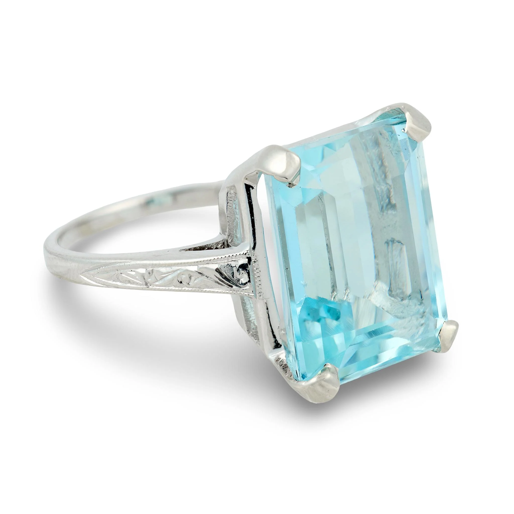 Retro 14k Aqua Cocktail Ring - Image 2