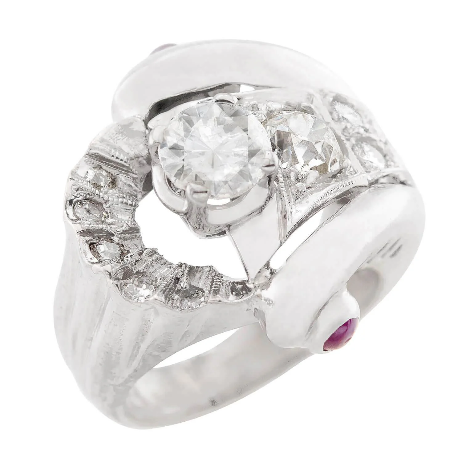 Retro 14k Diamond and Sapphire Statement Ring