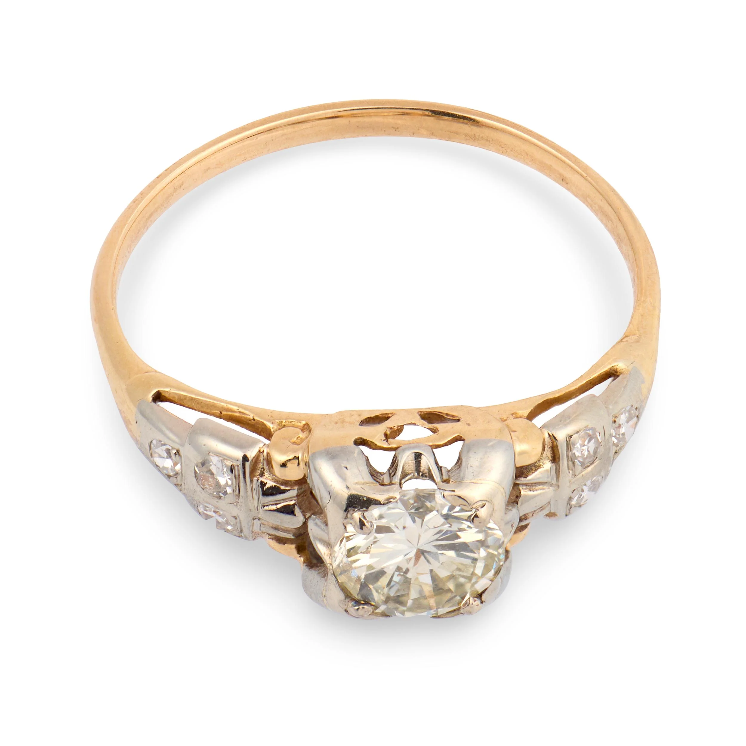 Retro 14k Diamond Engagement Ring .50ct - Image 2