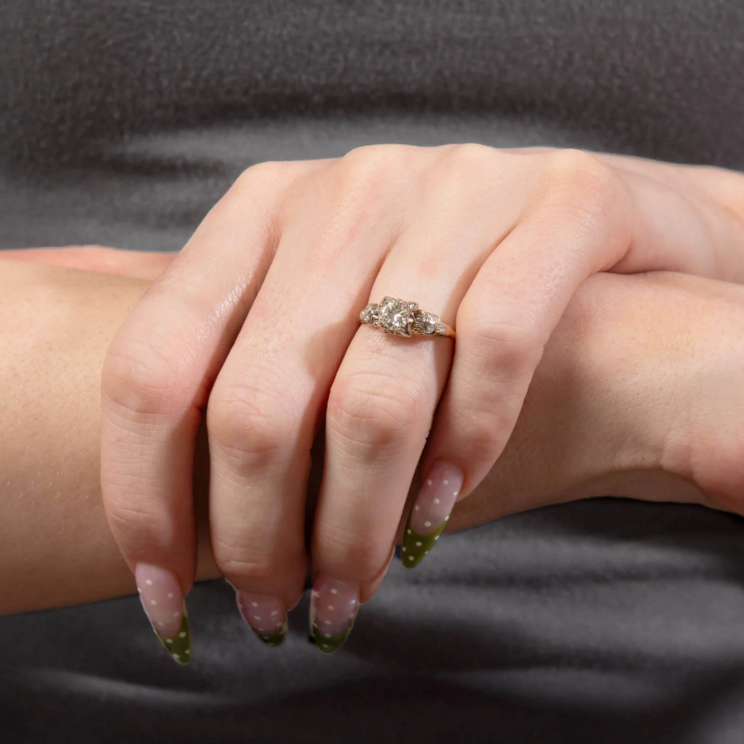 Retro 14k Diamond Engagement Ring .50ct - Image 6