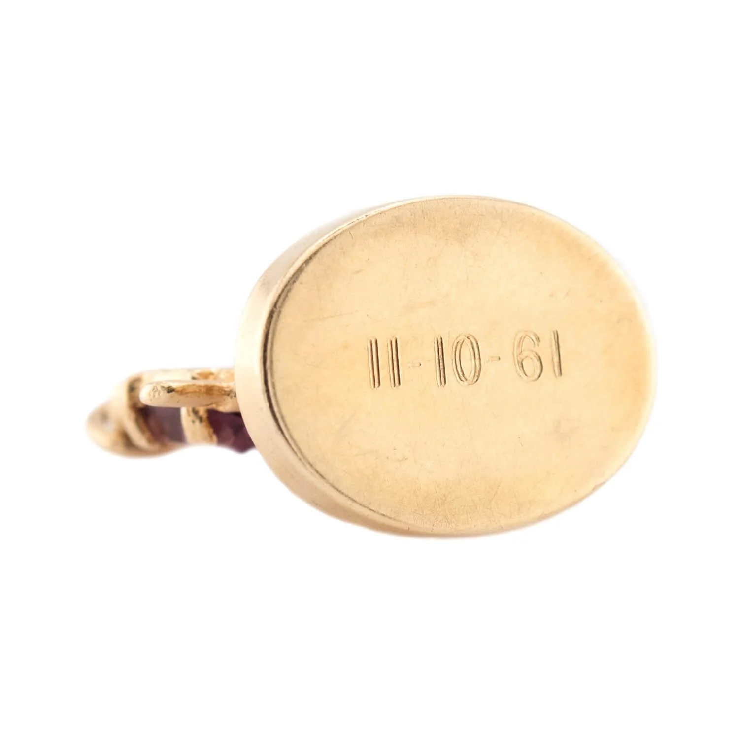 Retro 14k Garnet, Pearl, & Ruby Kissing Birds Pendant/Charm - Image 4
