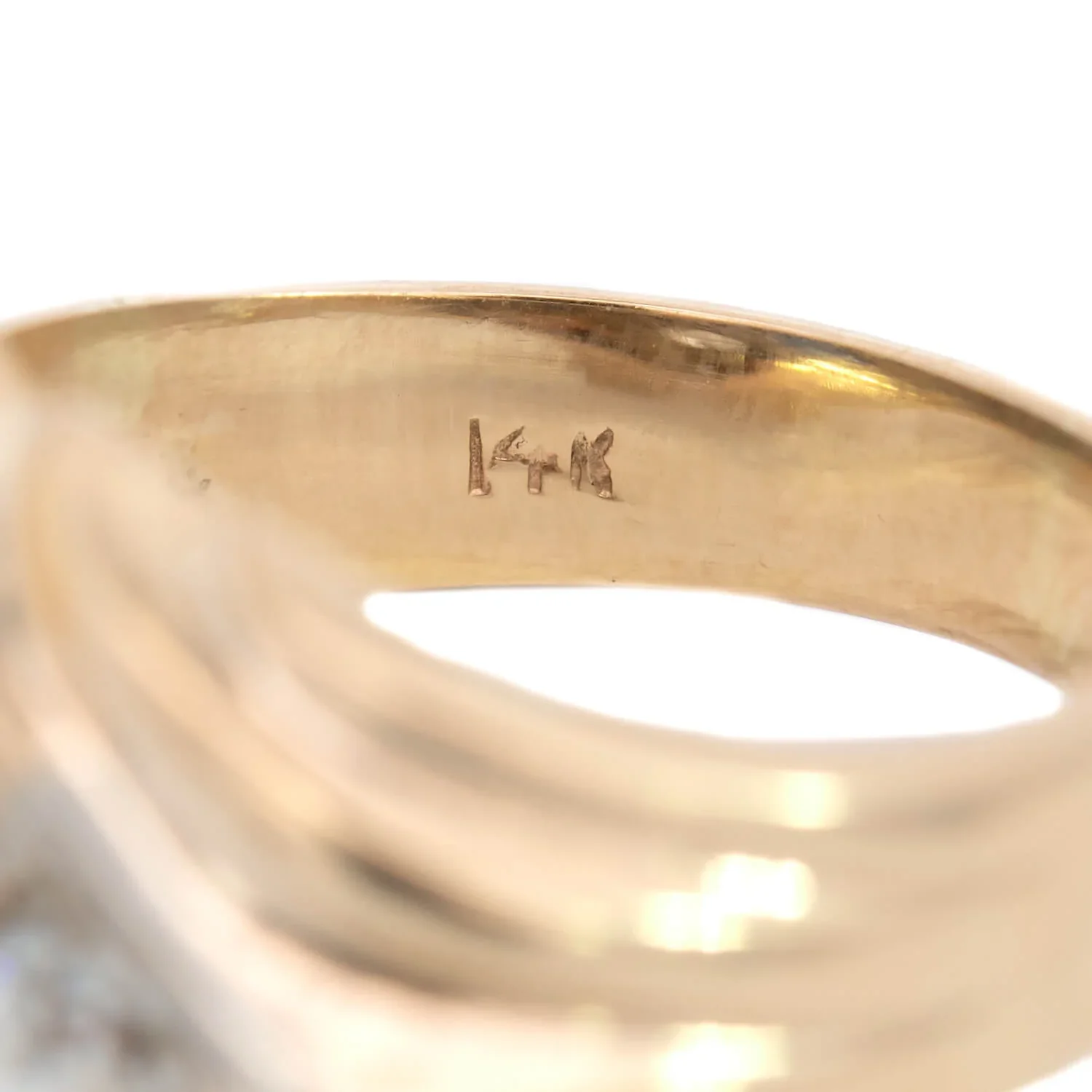Retro 14k Gold Sapphire & Diamond Ring - Image 6