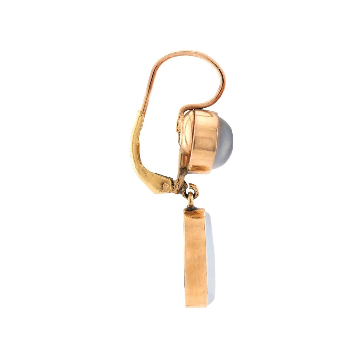 Retro 14k Moonstone Drop Earrings - Image 2