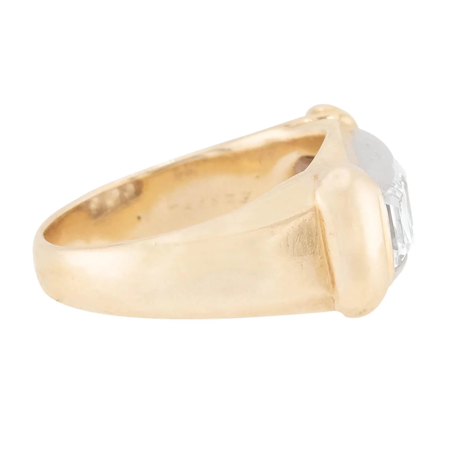 Retro 14k & Palladium Diamond Three Stone Ring - Image 3