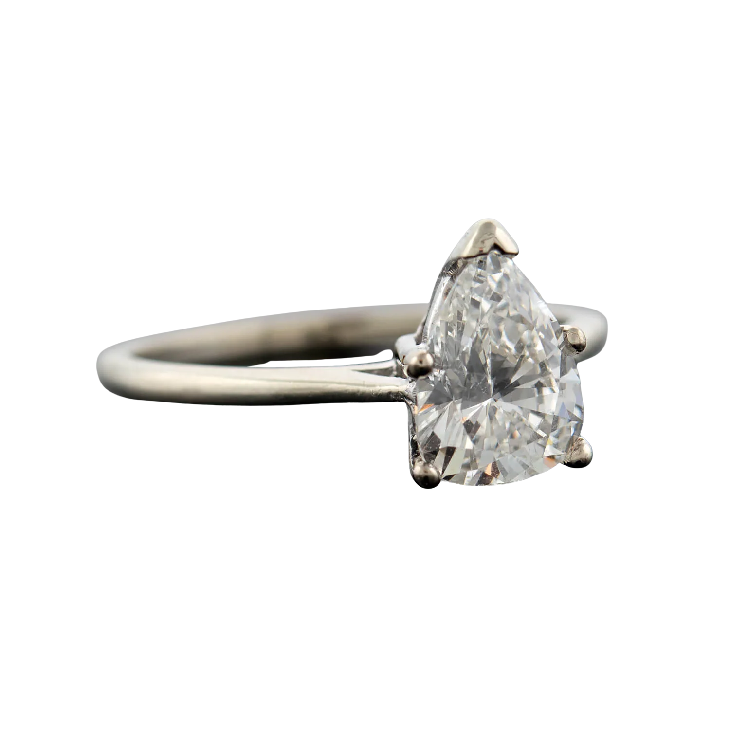 Retro 14k Pear Cut Diamond Ring 1.42ctw - Image 2