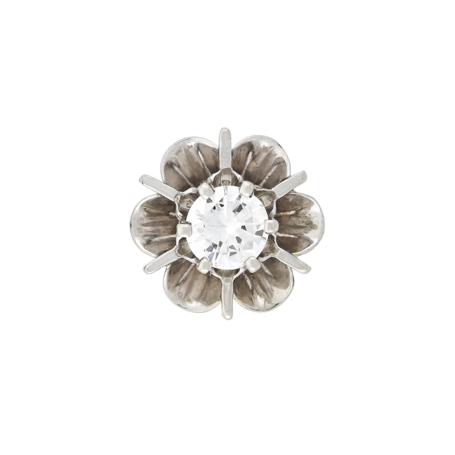 Retro 14kt White Gold Diamond Stud Earrings 0.50ctw - Image 4