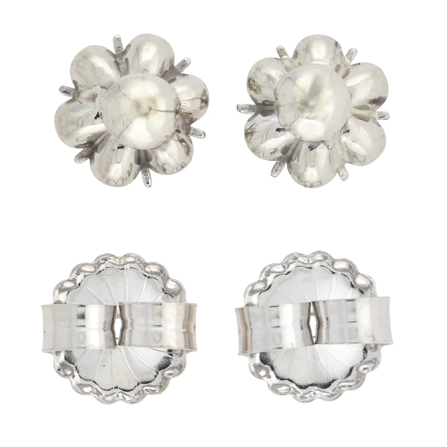 Retro 14kt White Gold Diamond Stud Earrings 0.50ctw - Image 6
