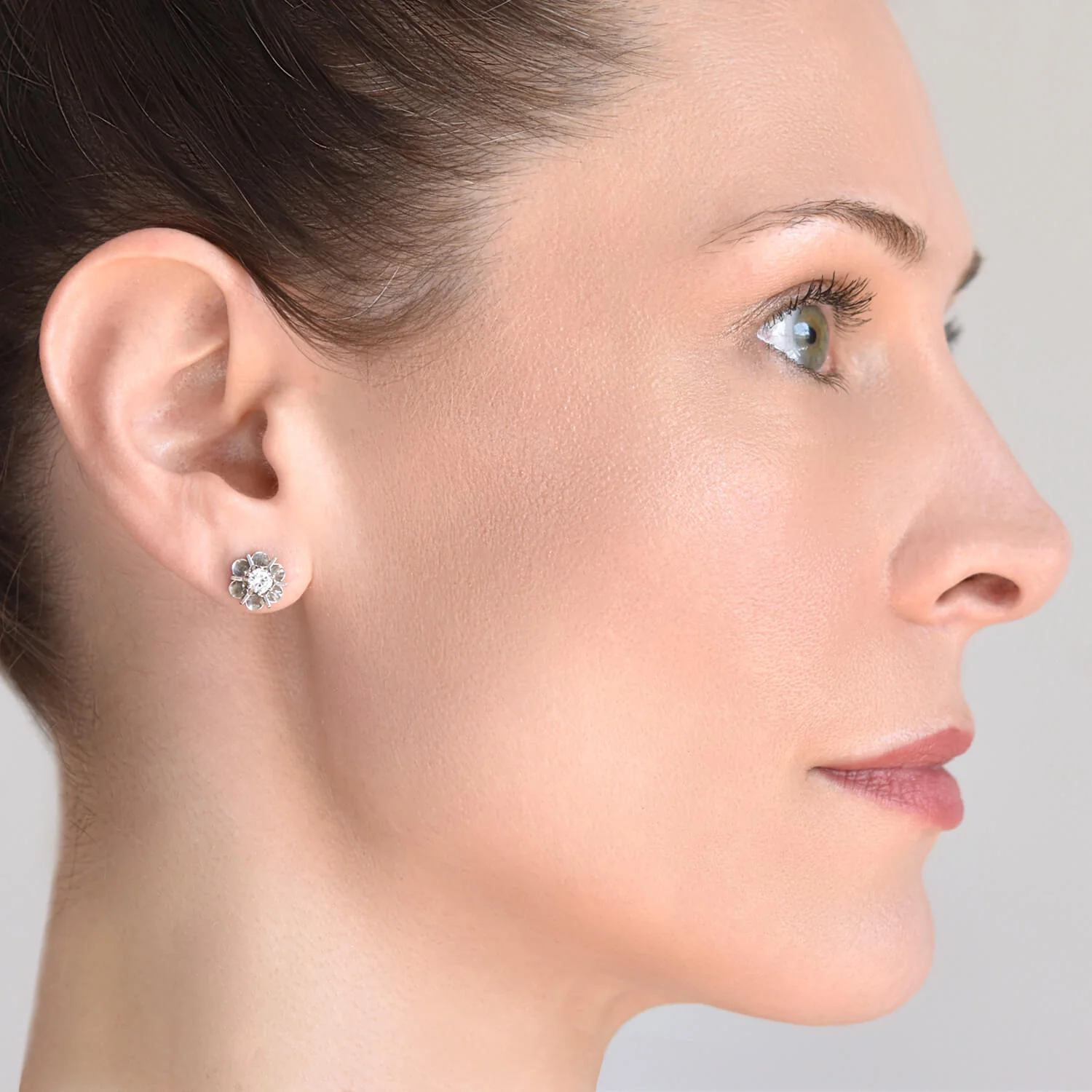 Retro 14kt White Gold Diamond Stud Earrings 0.50ctw - Image 7