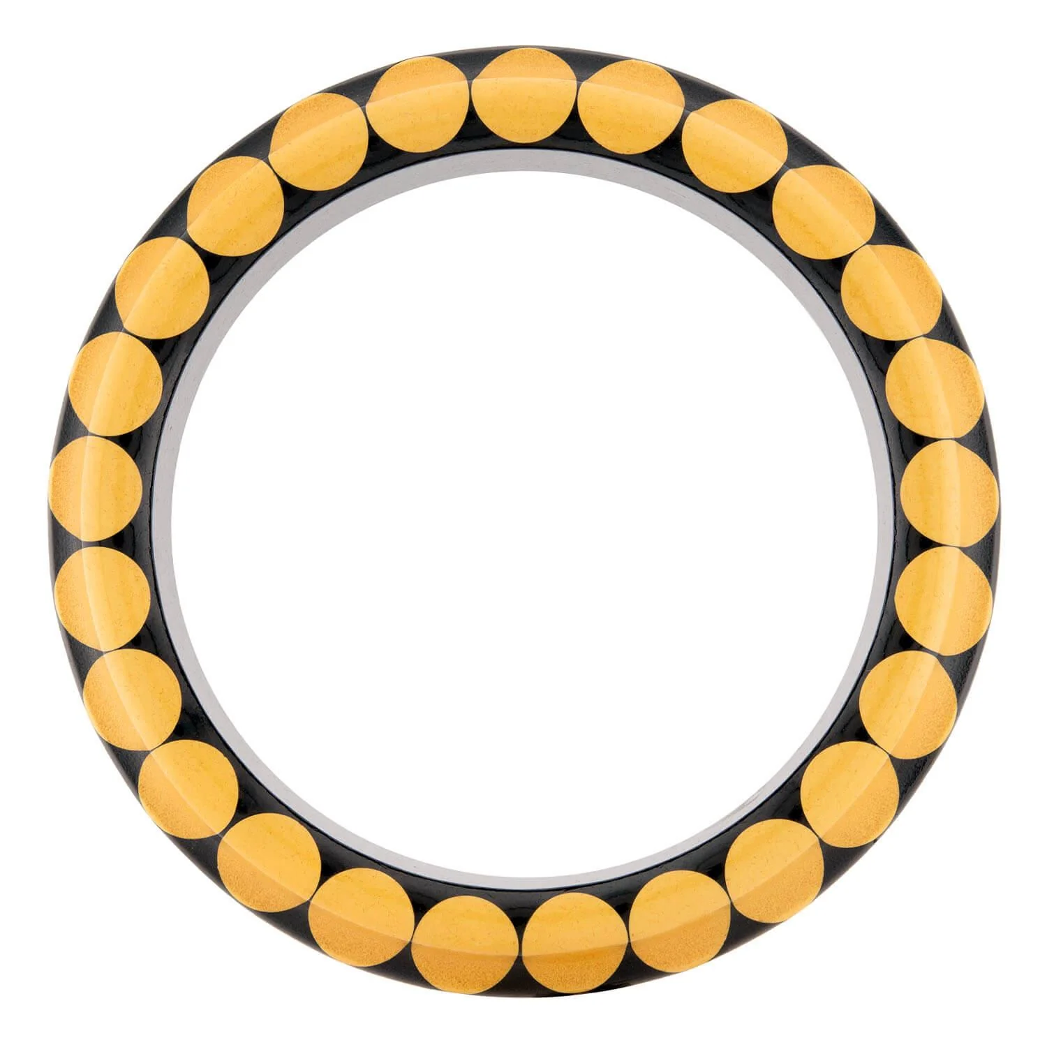 Retro Bakelite Cream Corn and Black Bakelite Bangle - Image 2