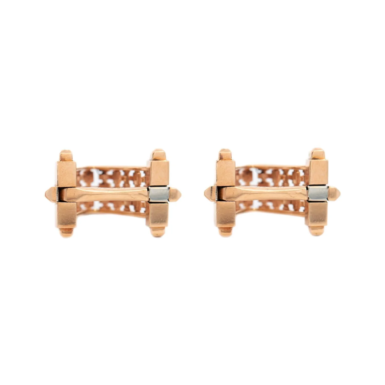 Retro French 18k Tire Track Cufflinks - Image 3